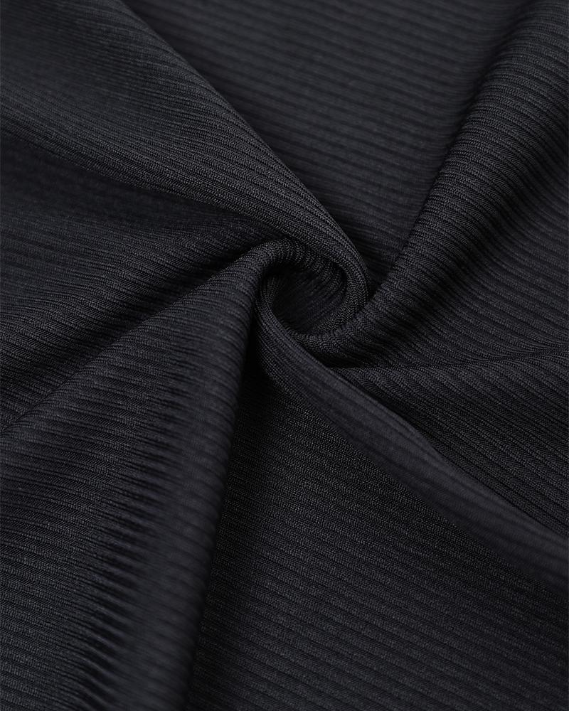 Long Sleeve T Shirts Button Down Slim Fit Tops Crewneck Ribbed Top