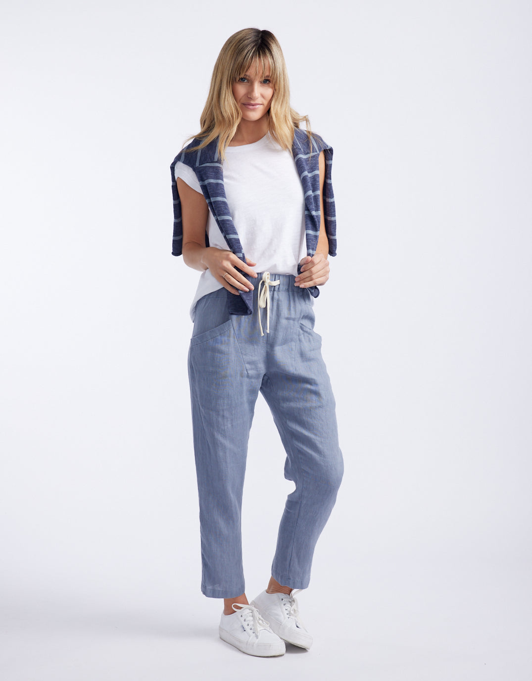 Luxe Linen Pants - Steel