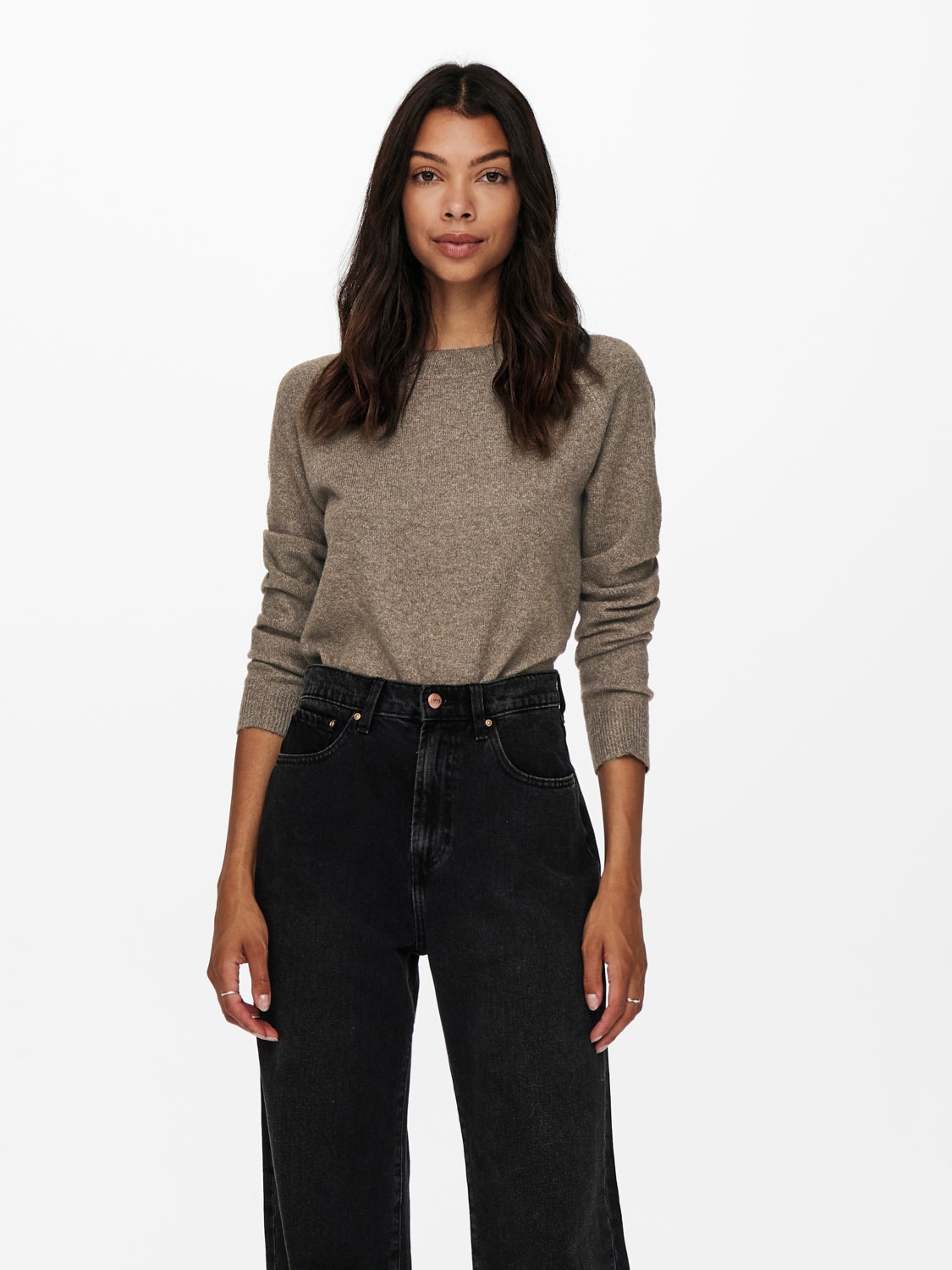 high neck knitted pullover