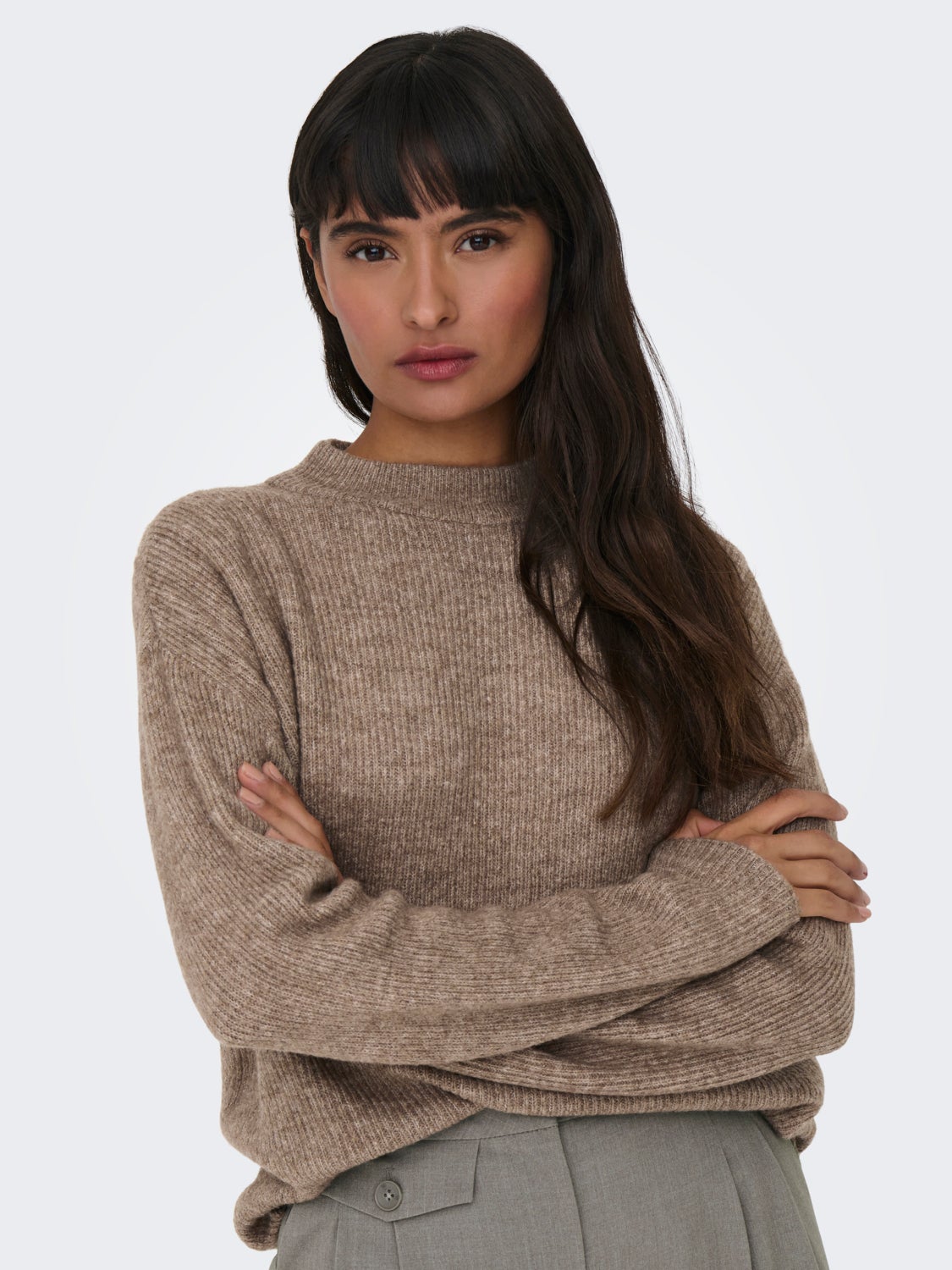 High neck knitted pullover