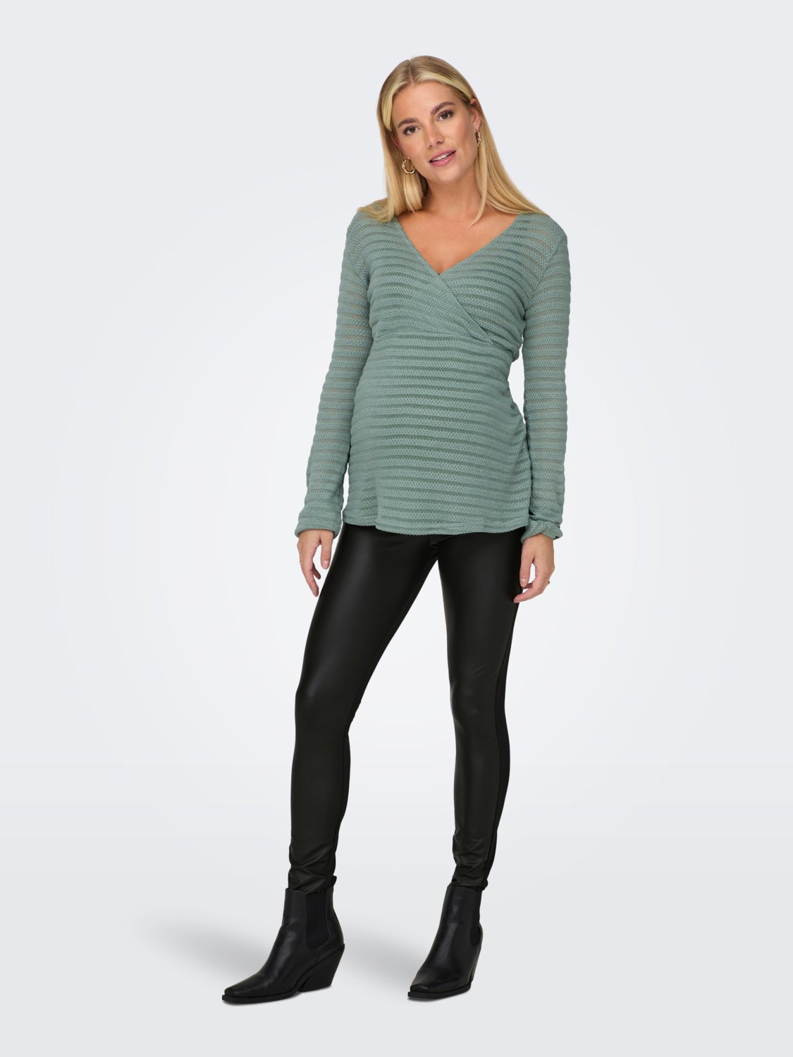 Jersey leggings with coated front