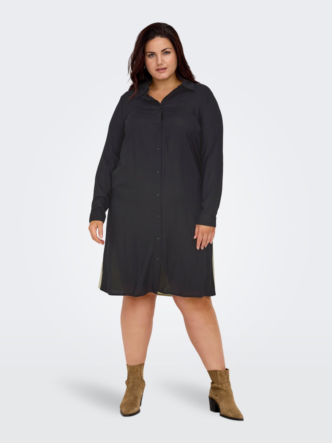 Curvy midi shirt dress