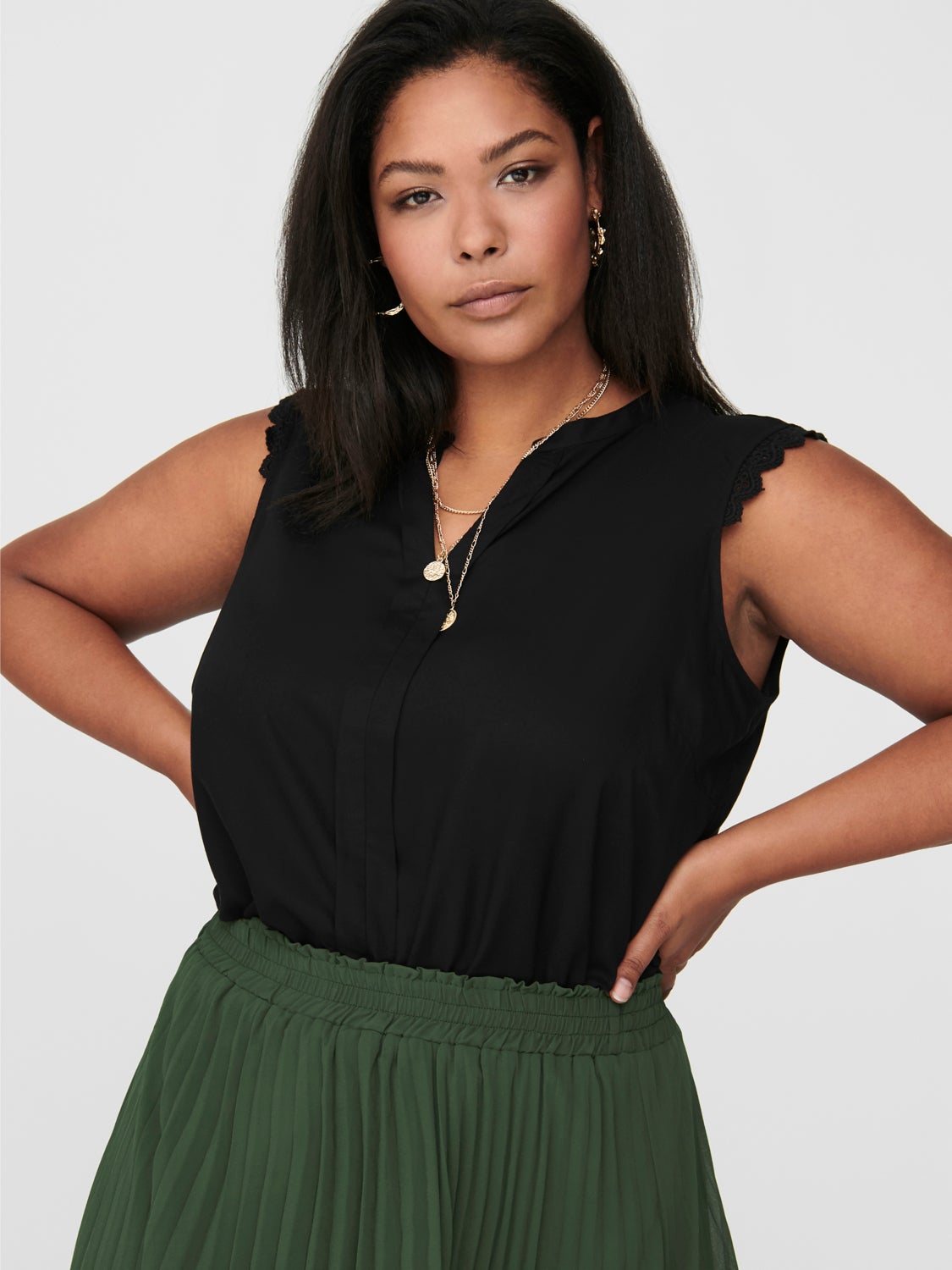 Curvy loose Sleeveless Top