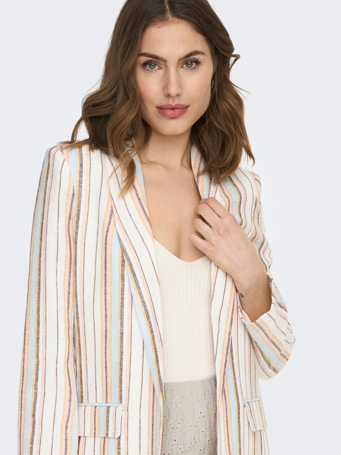 Loose fit open blazer