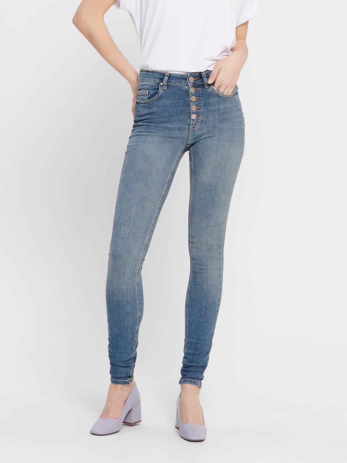 ONLBlush life hw button skinny jeans
