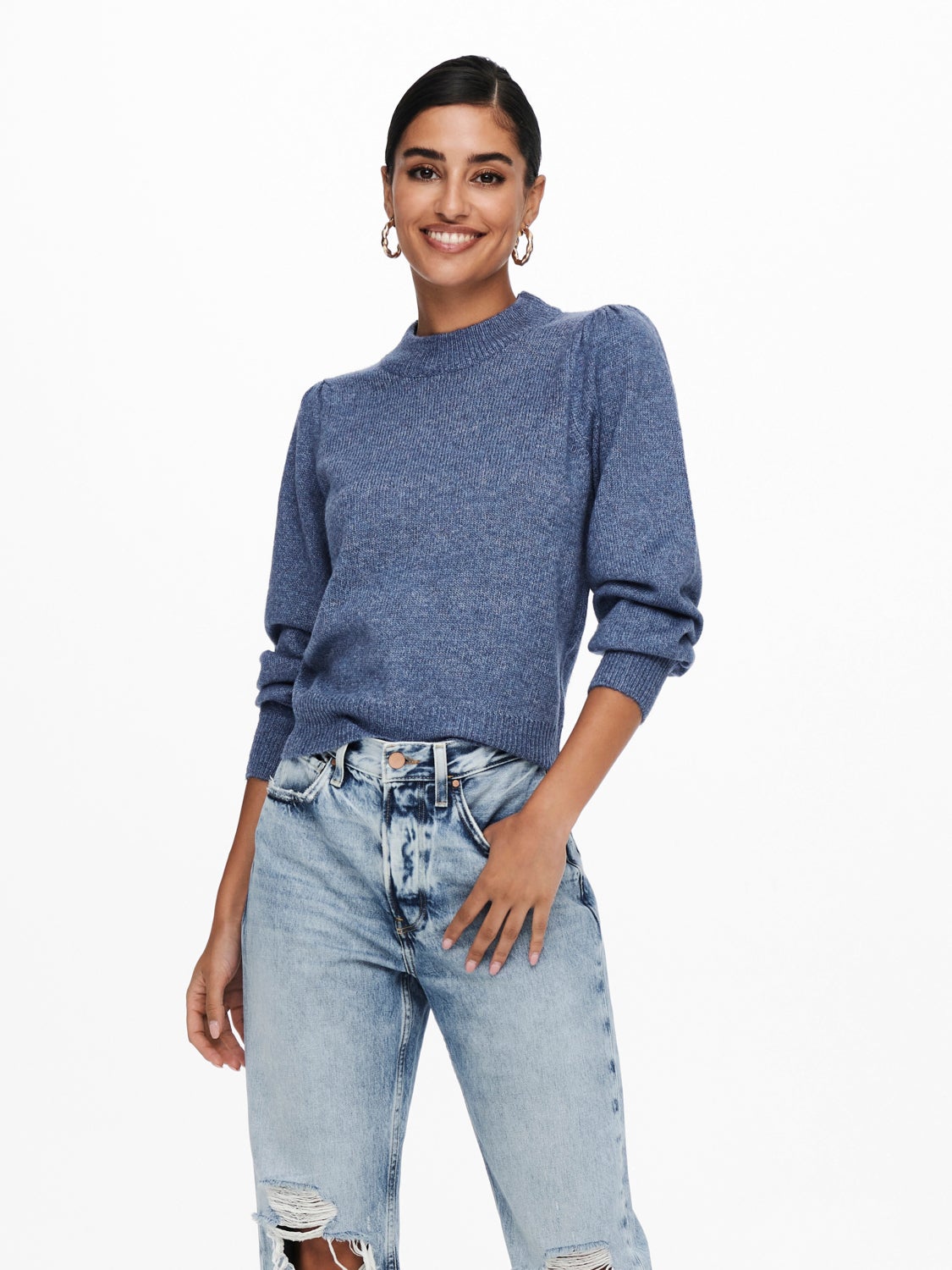 High neck knitted pullover