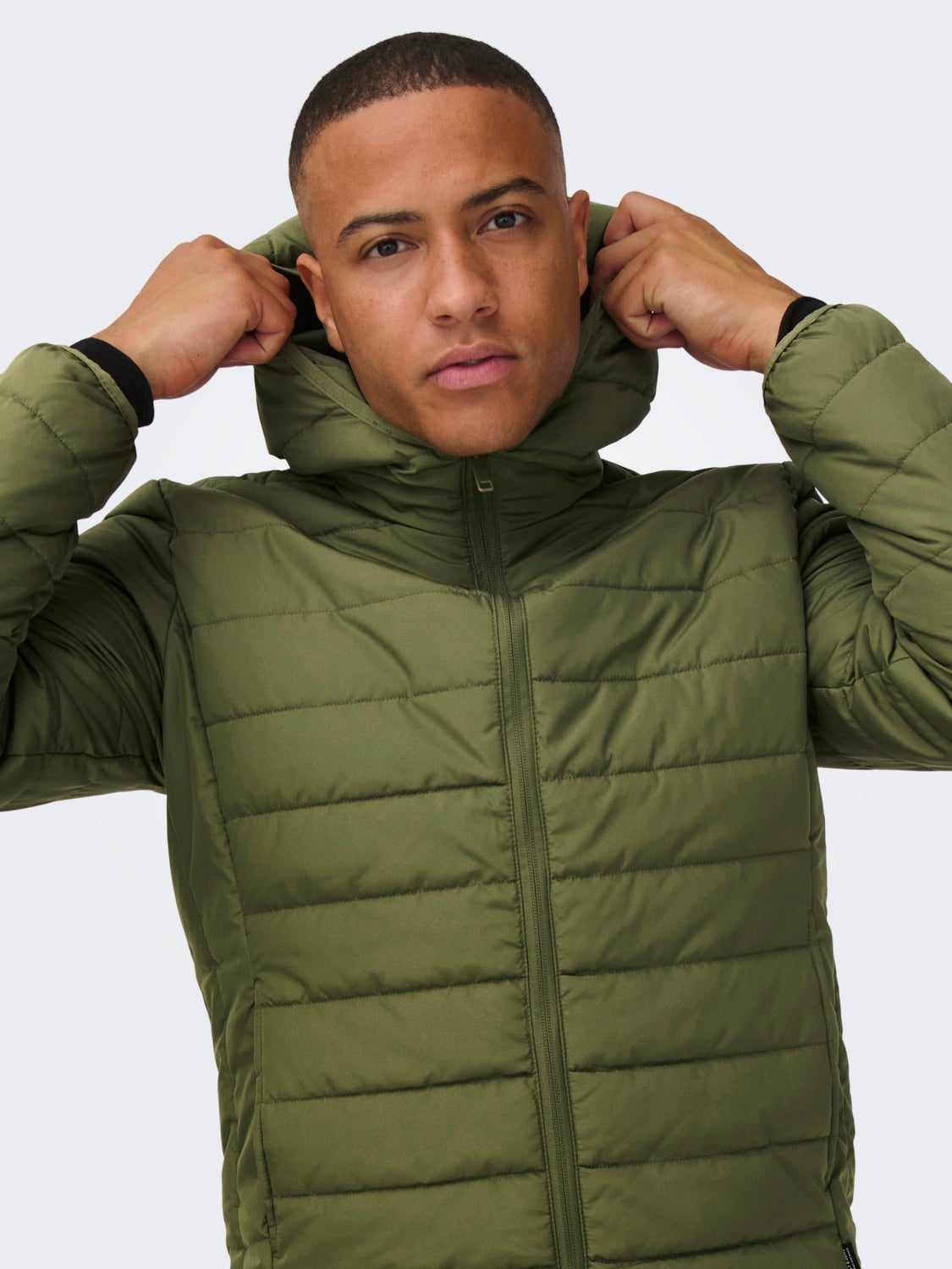 Quilted jacket with hood