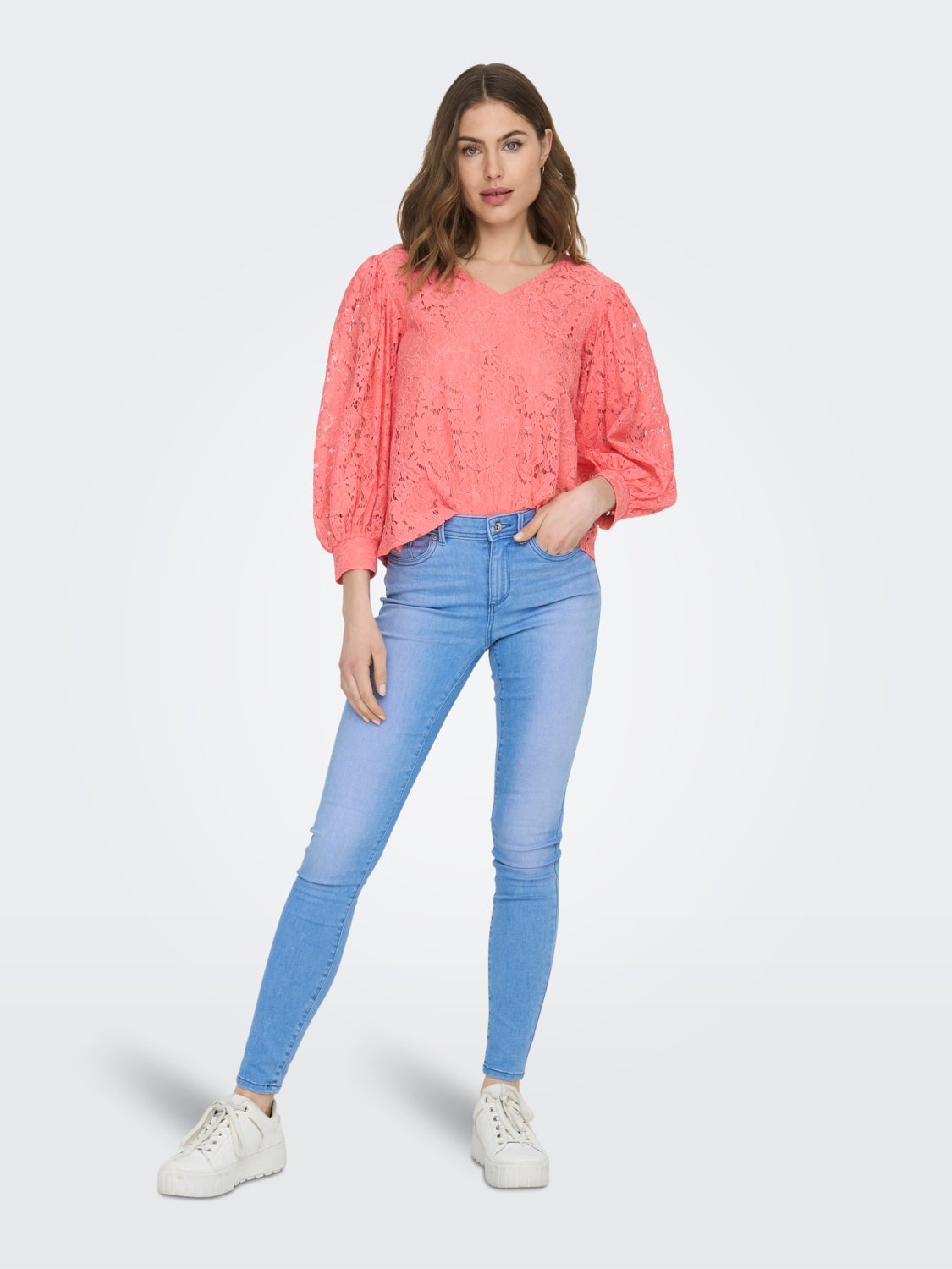 Regular Fit V-Neck Volume sleeves Top