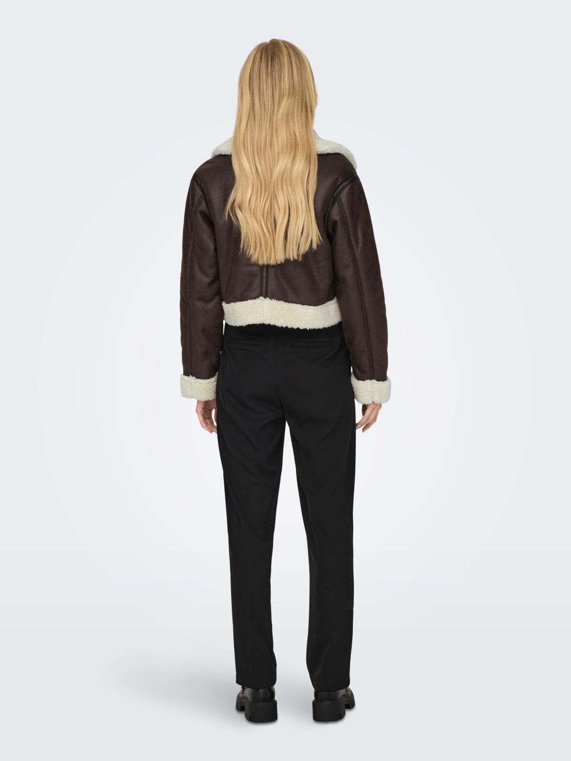 Leather look teddy jacket