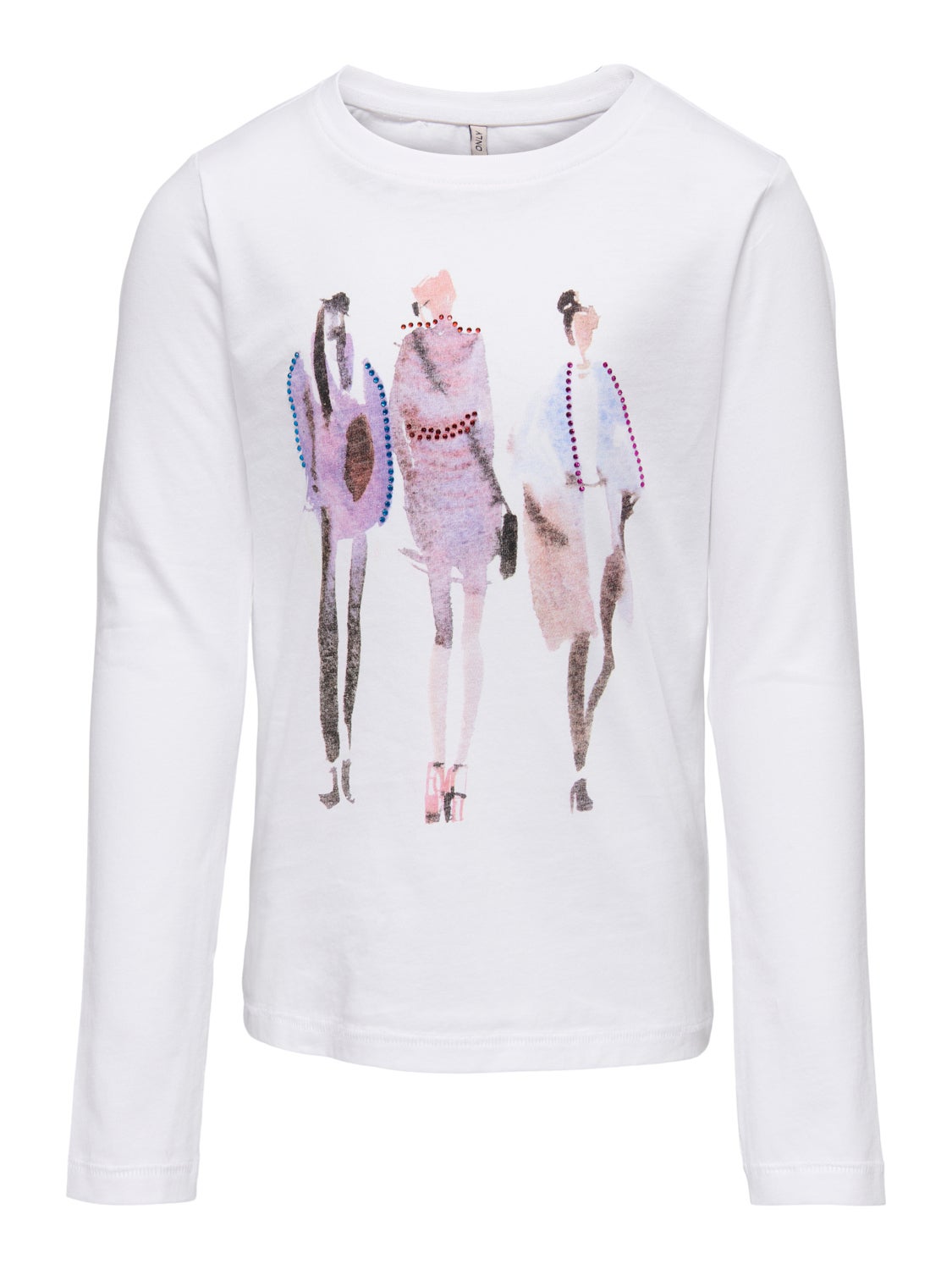 Front print glitter top