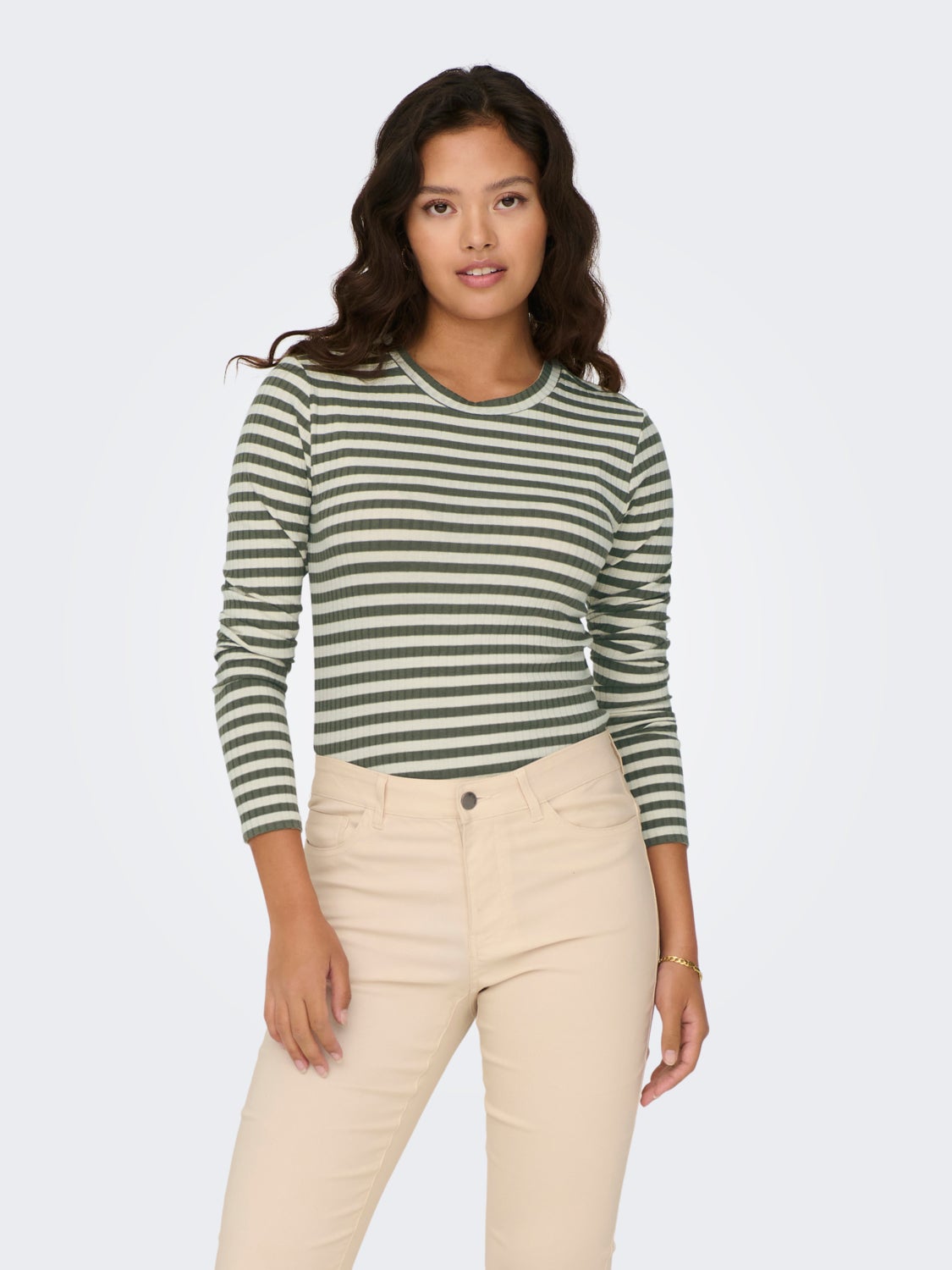 Striped Long Sleeves Top