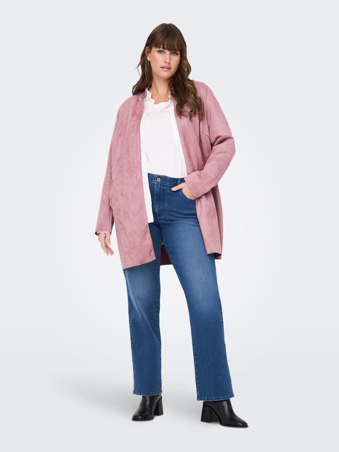 CUrvy Faux Suede Coatigan