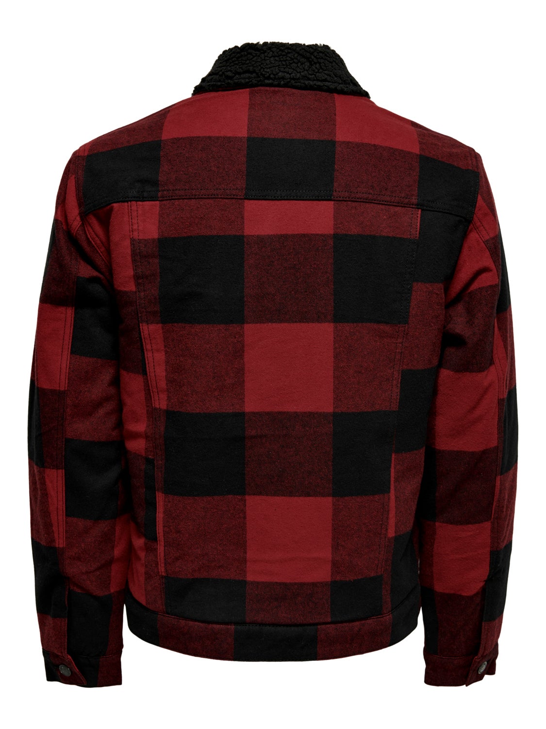 Checked shacket with teddy lining