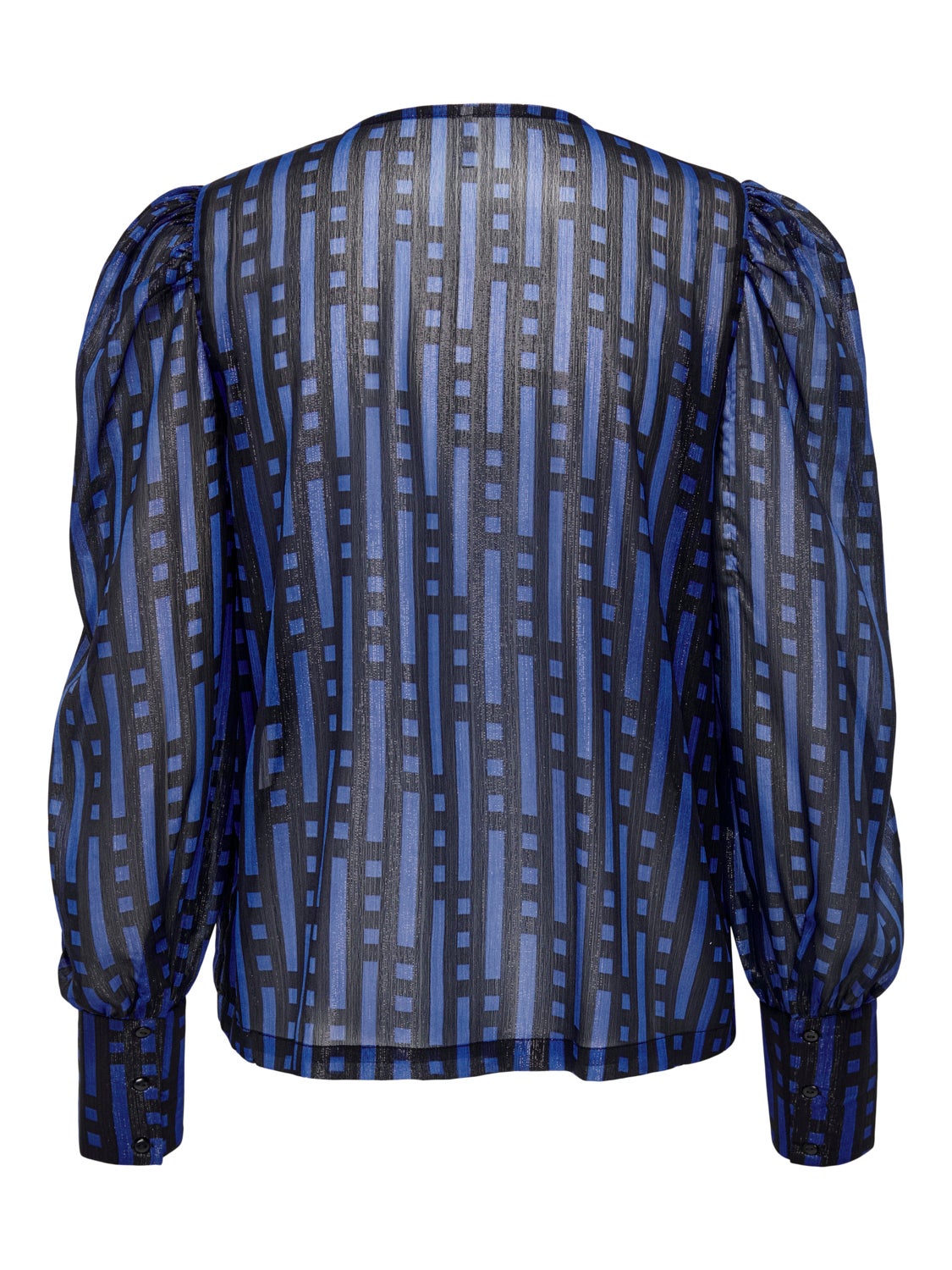 Patterned V-neck Long Sleeved Top