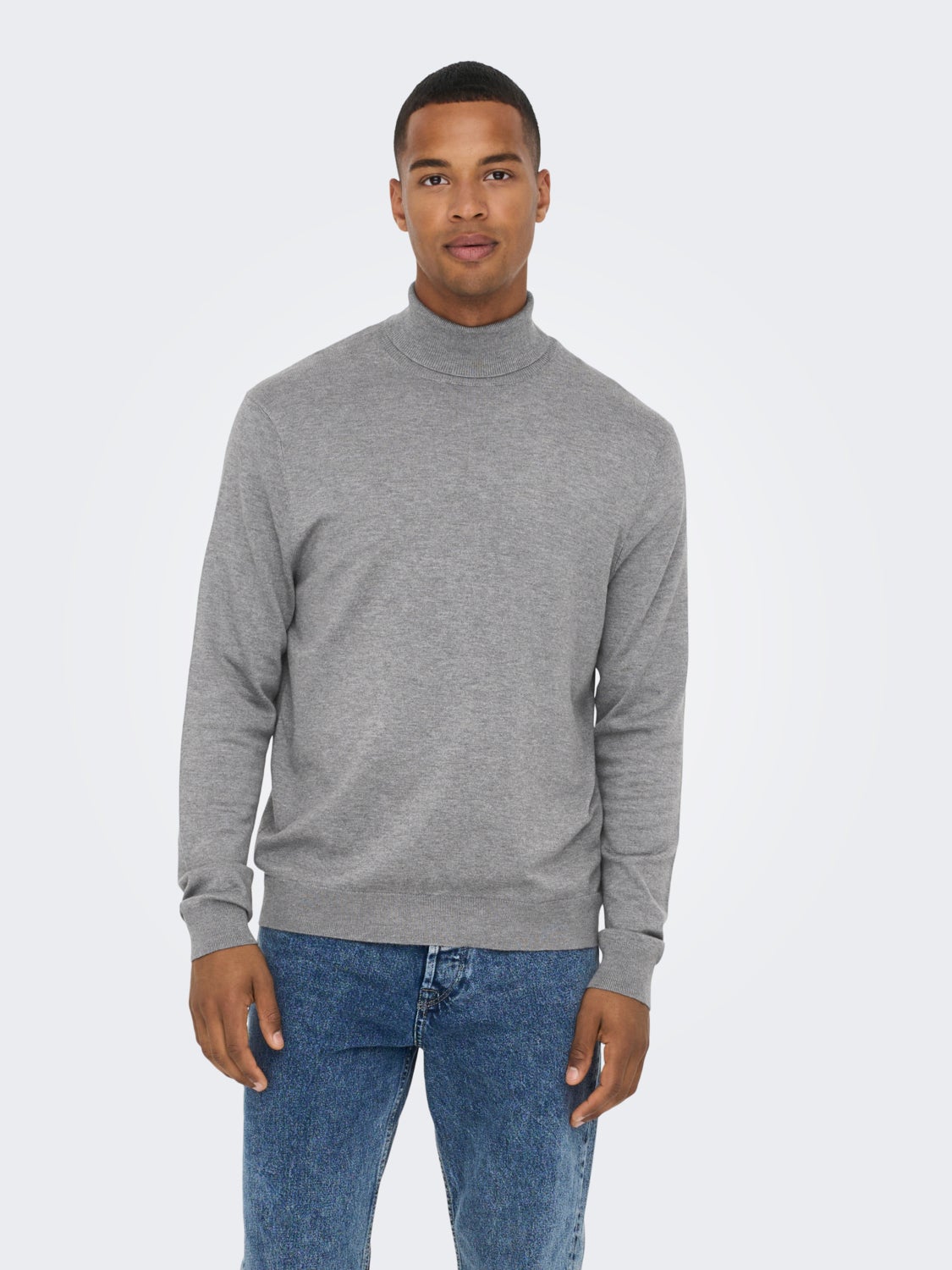 Roll neck knitted pullover