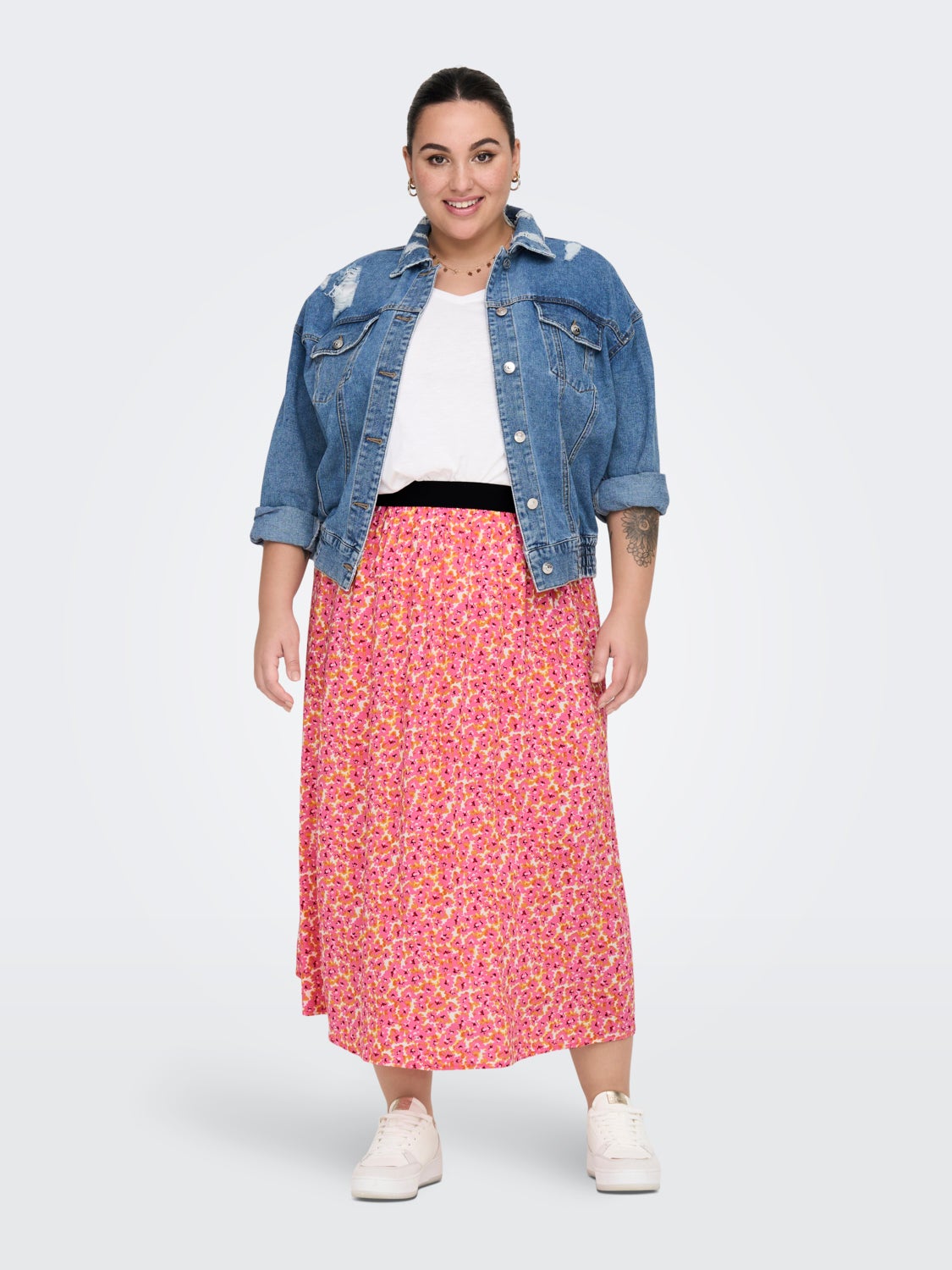 Curvy printed maxi skirt