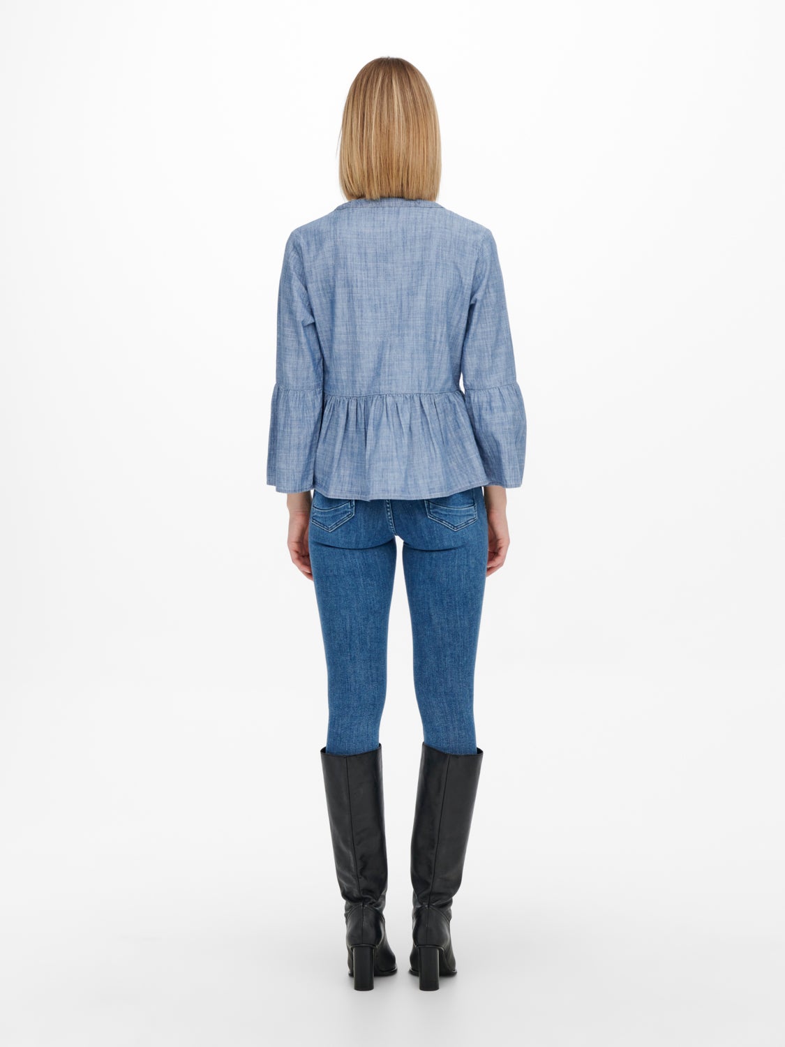 Peplum detailed Long sleeved blouse