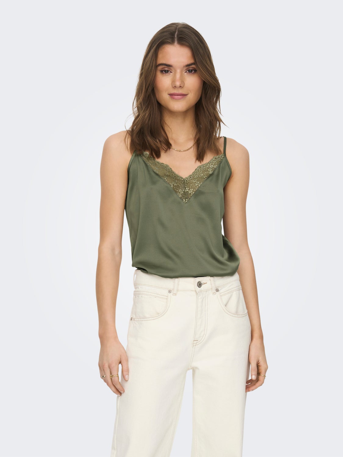 Singlet Top With Lace Details