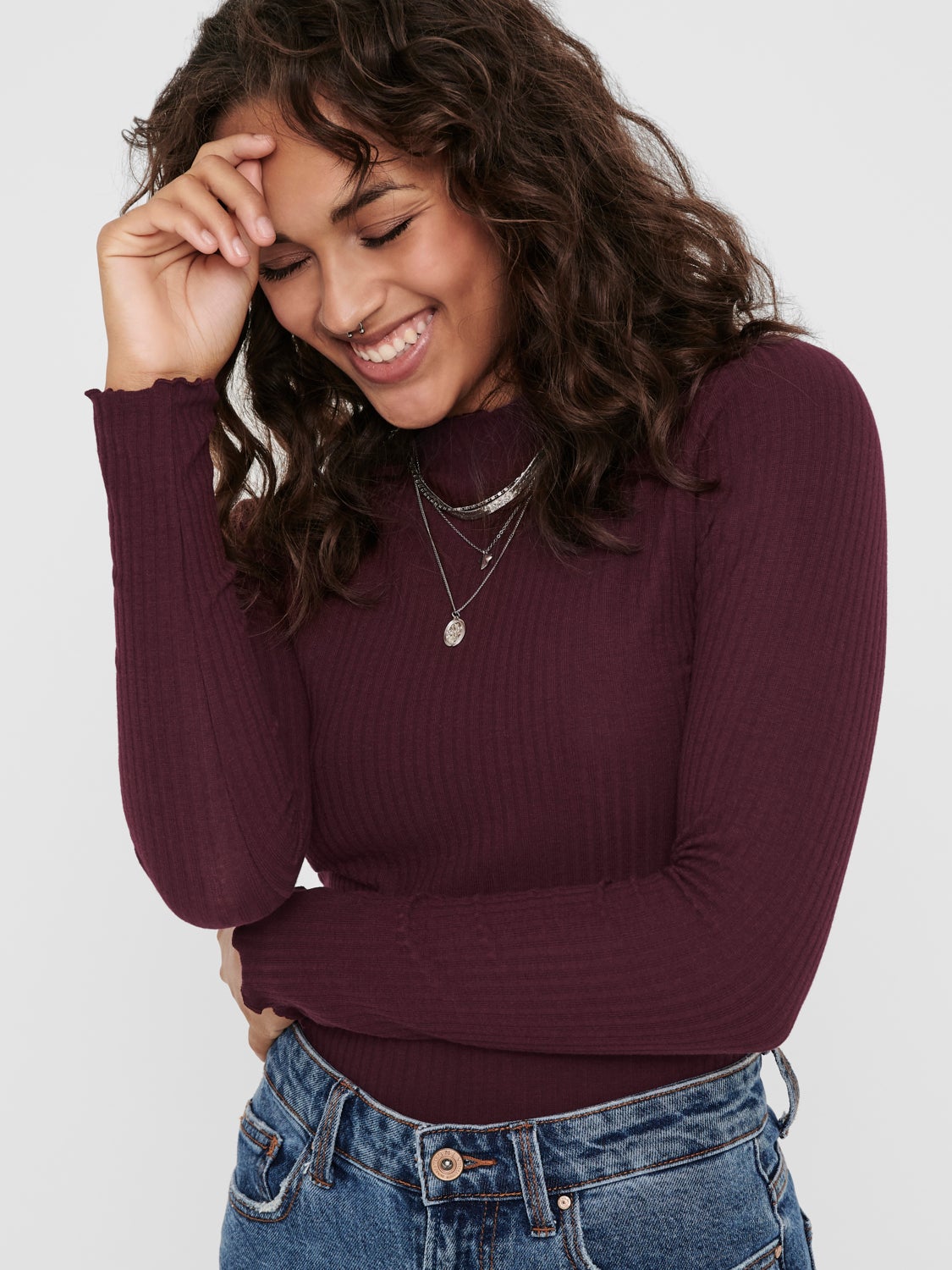 High neck Long Sleeved Top