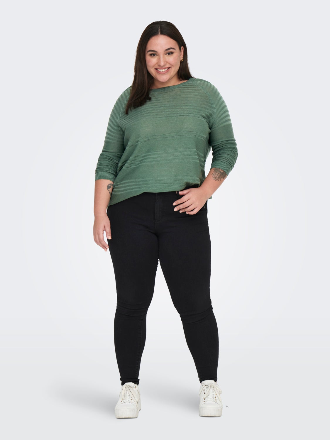 Curvy structured Knitted Pullover