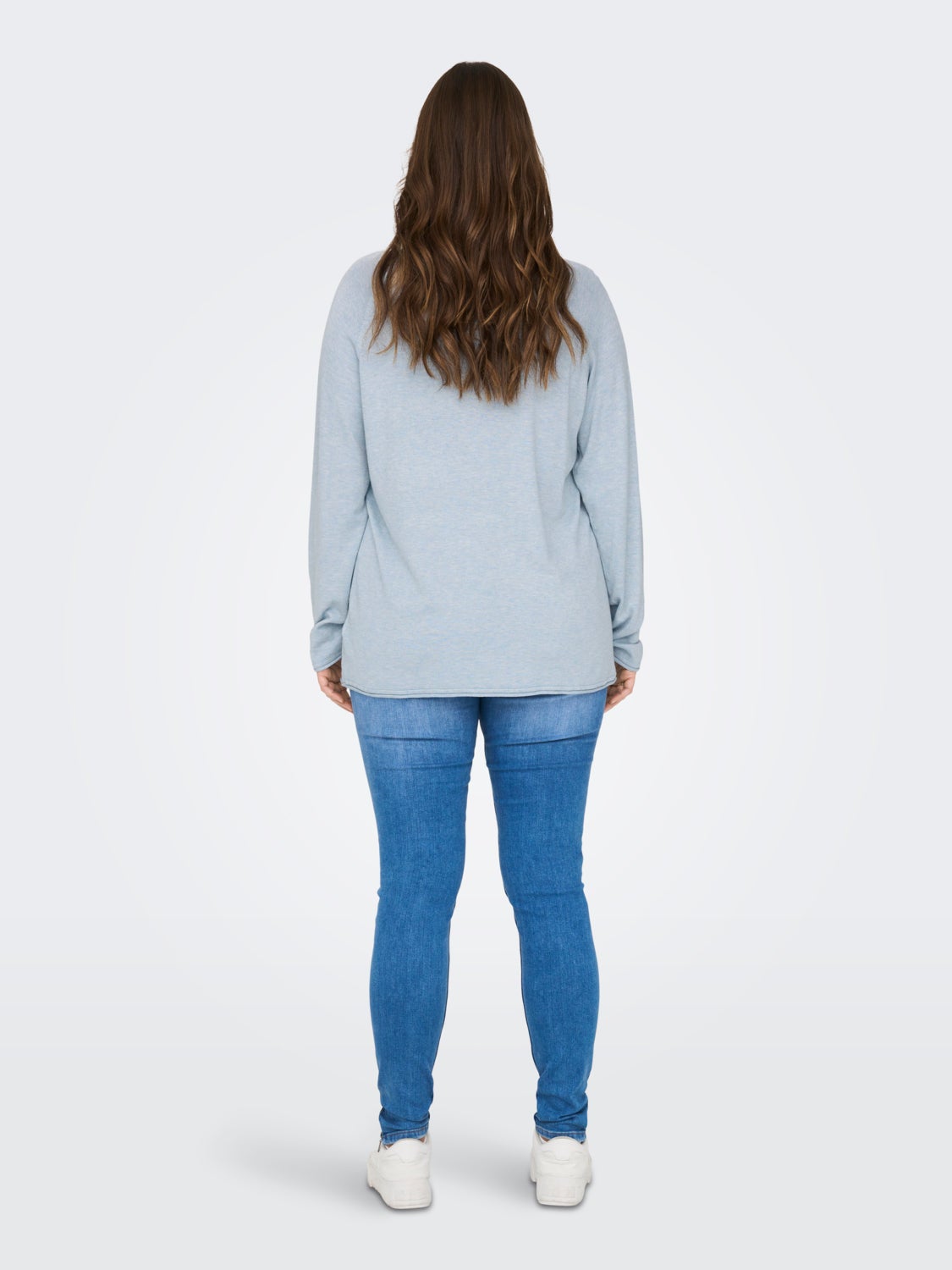 Curvy solid colored Knitted Pullover