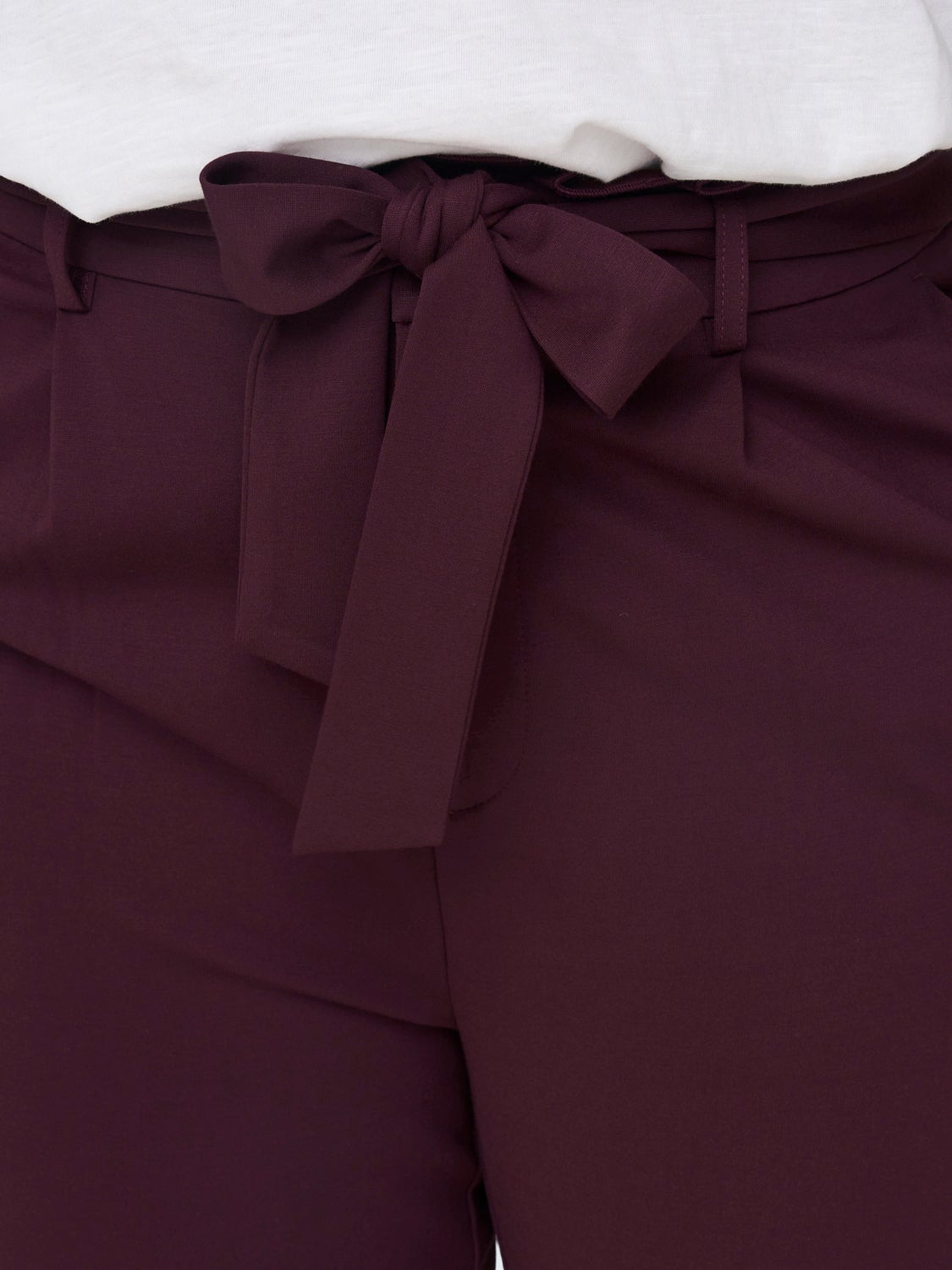 Curvy tie belt viscose pants