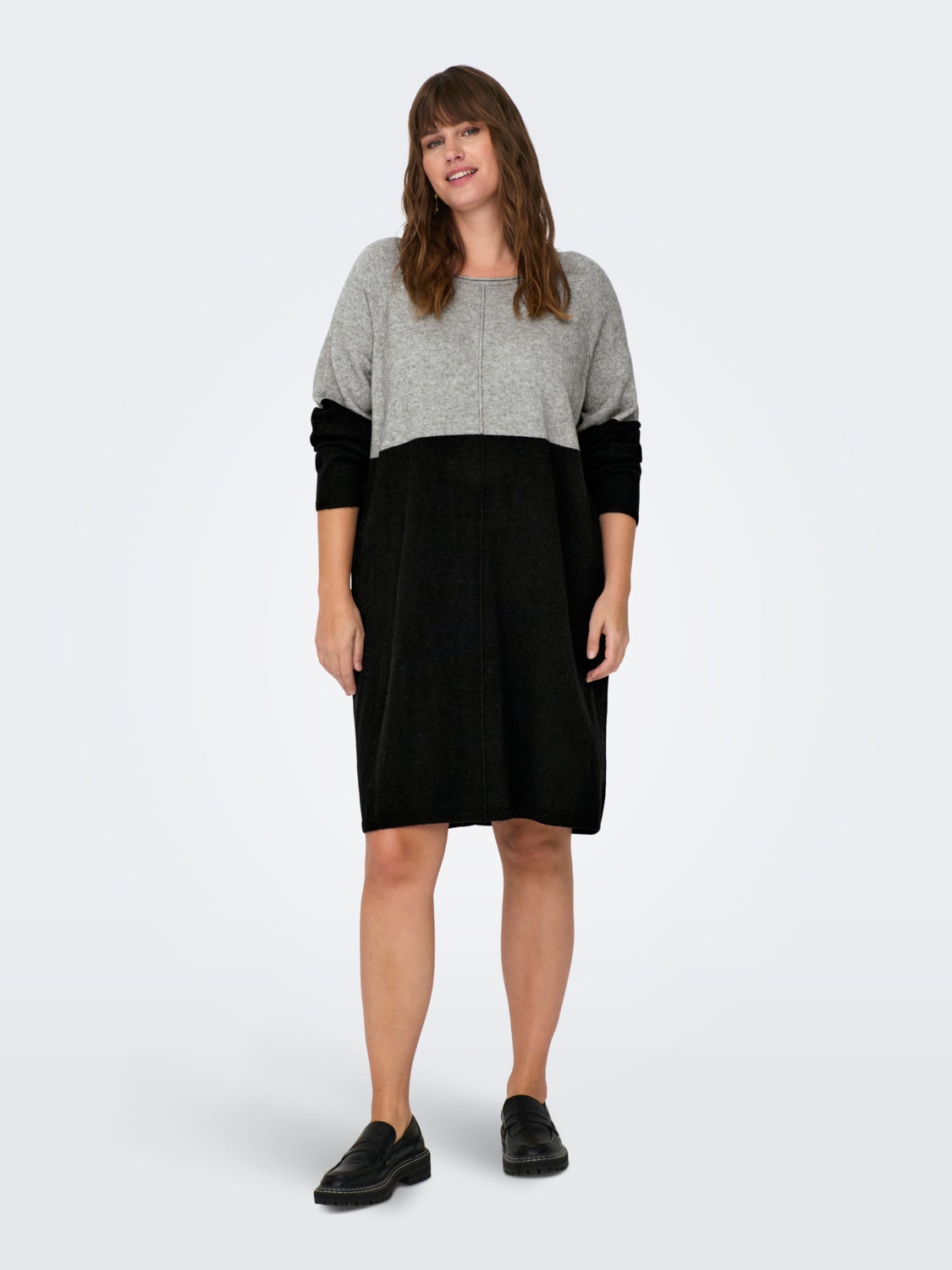 Curvy contrast Knitted Dress