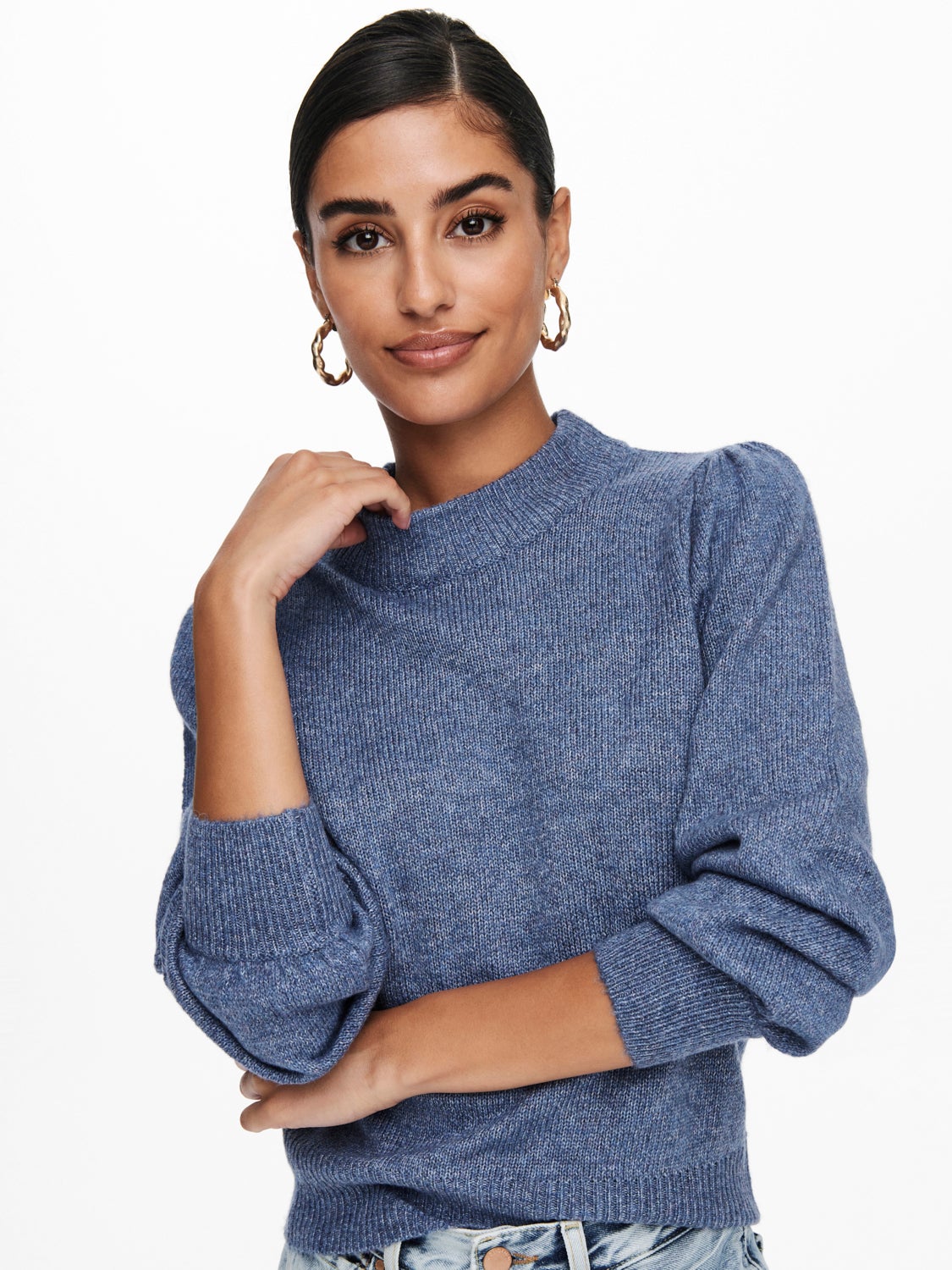 High neck knitted pullover