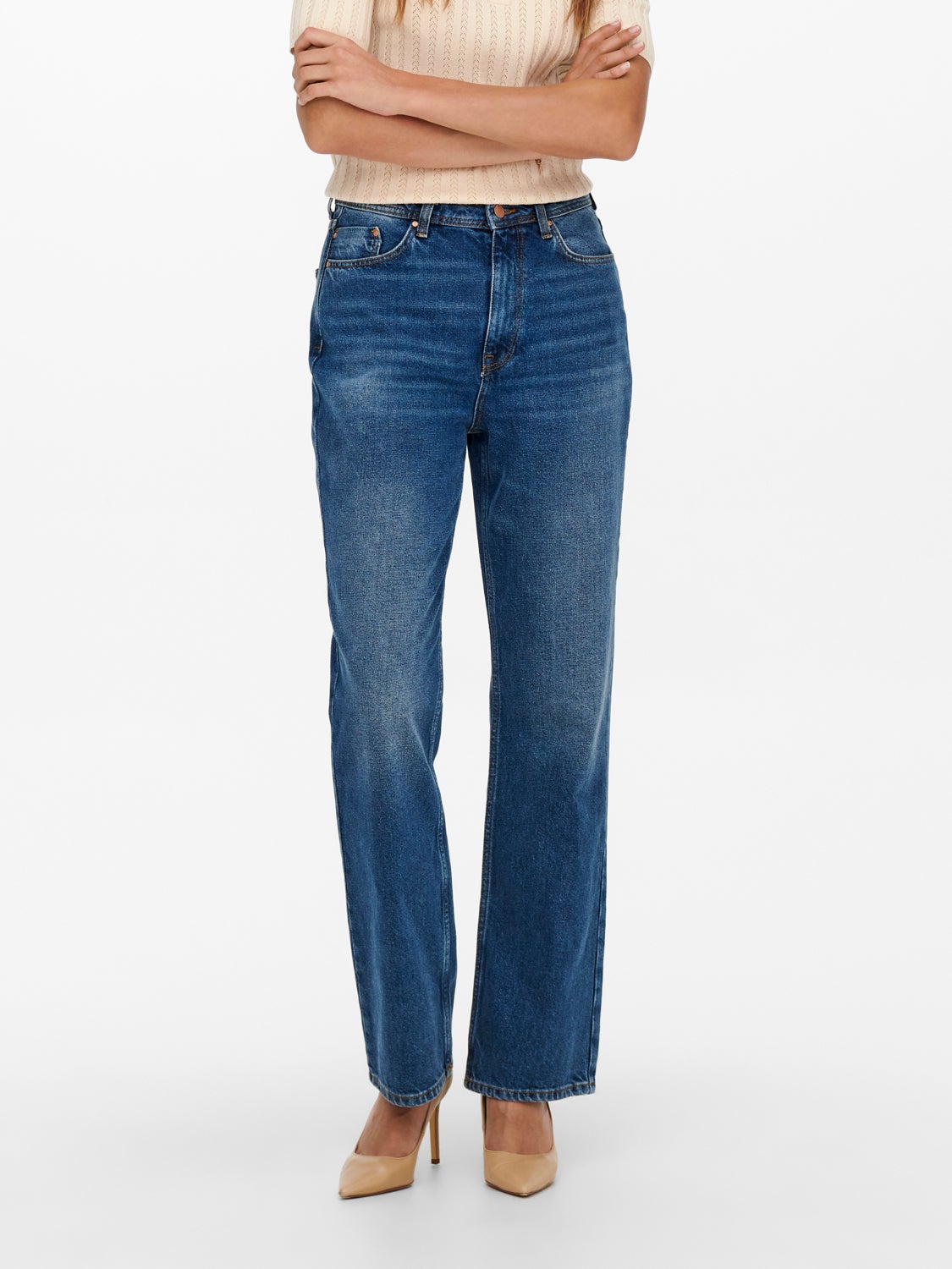 JDYDICHTE HW WIDE DB Loose fit jeans