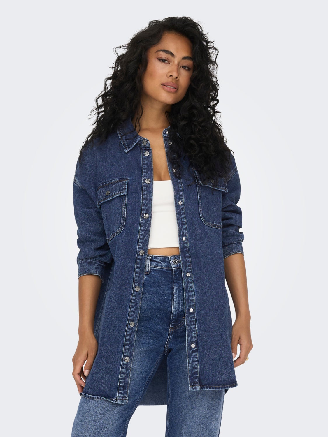 Denim shirt with pockets