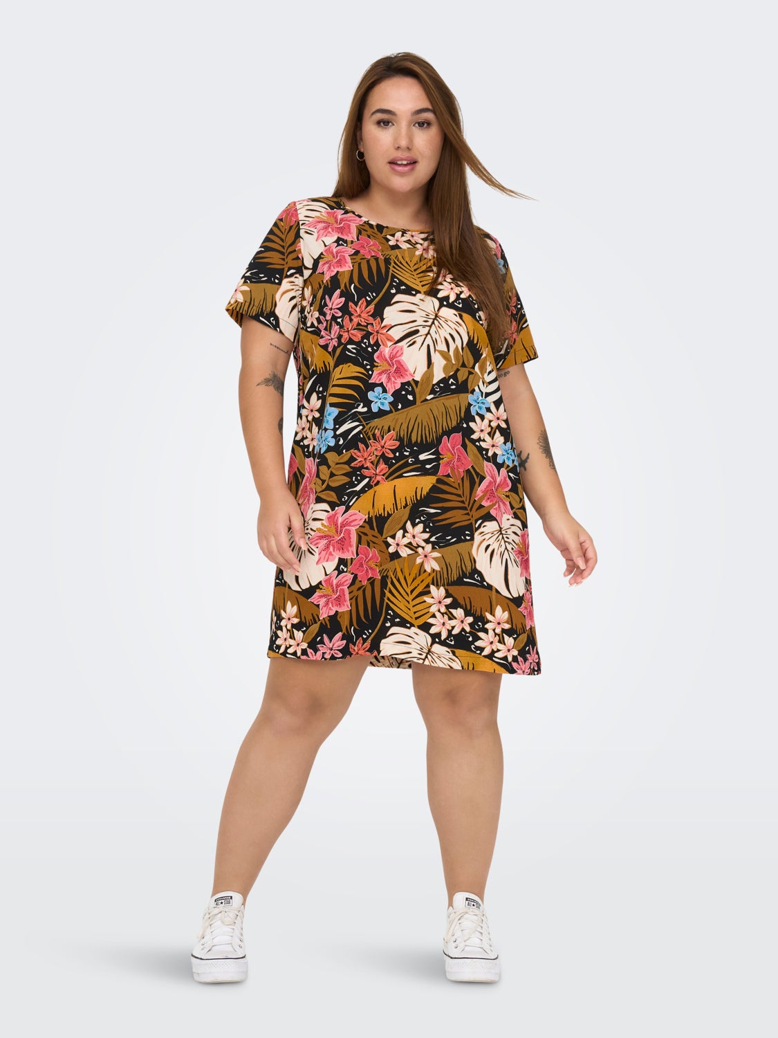 Short Sleeved O-Neck Dress