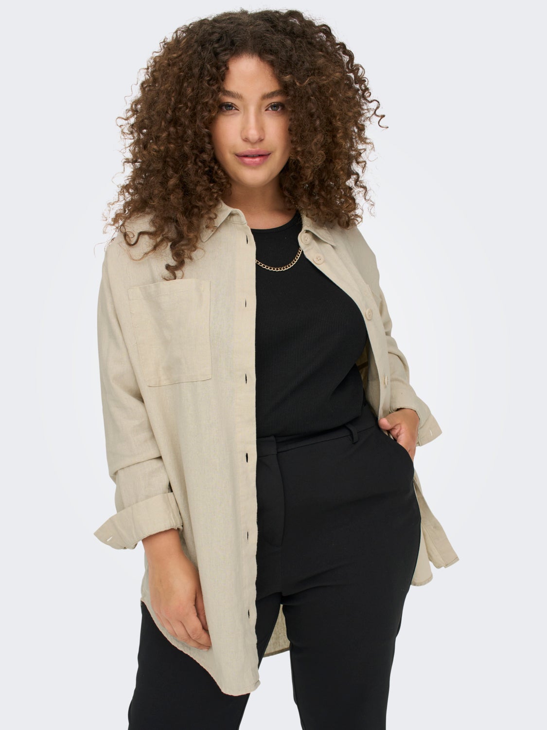 Curvy linen Shacket
