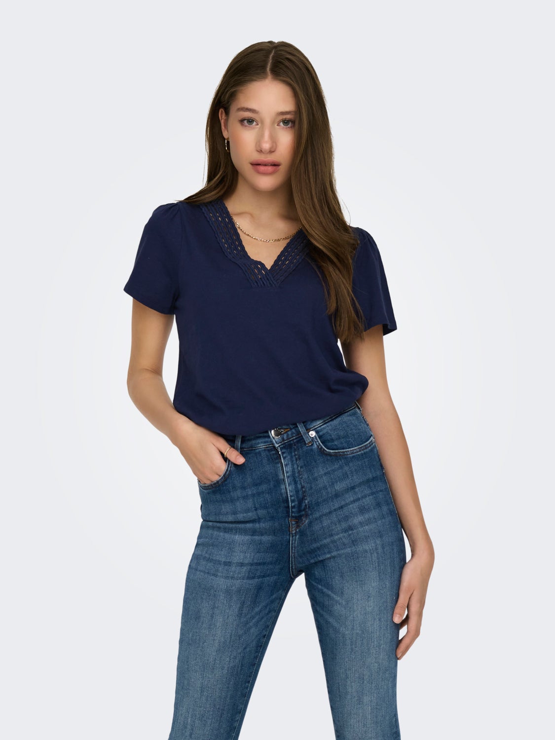 Regular Fit V-Neck Top