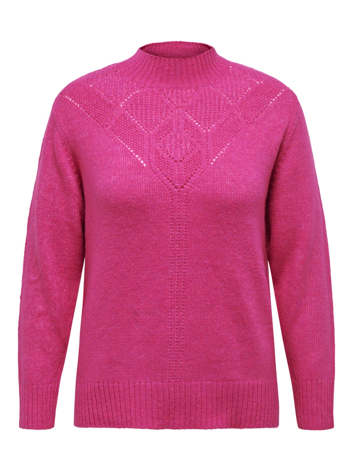 Curvy high neck knitted pullover