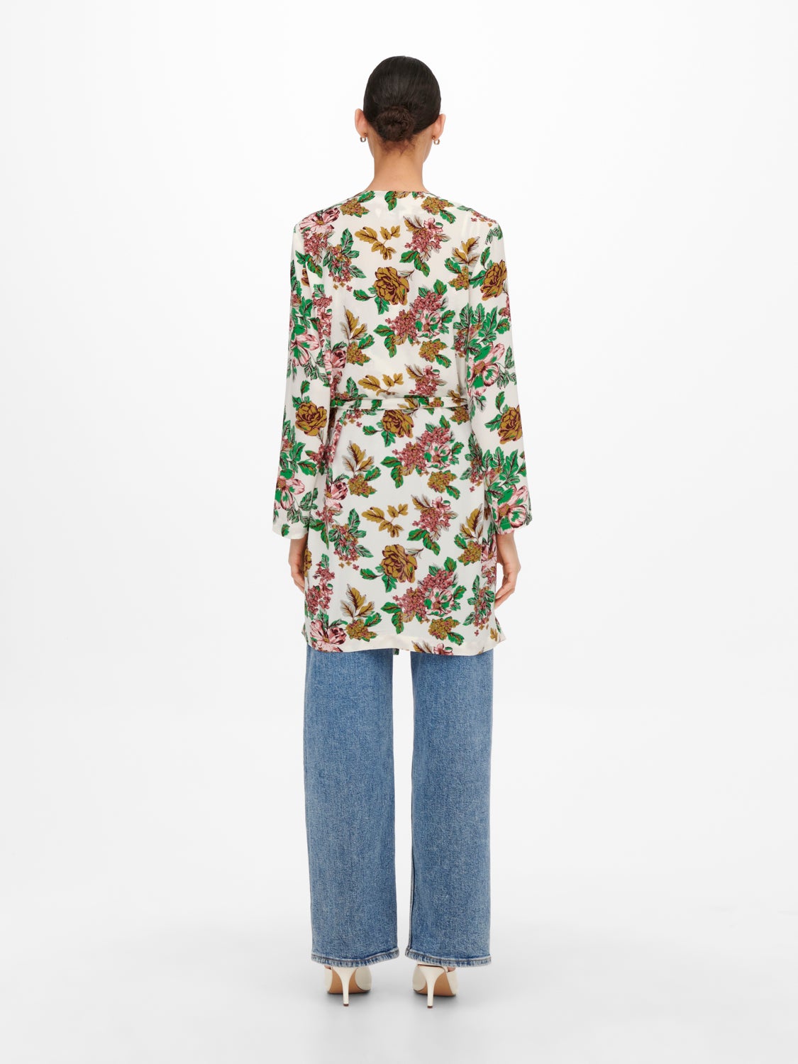 mini v-neck dress with print