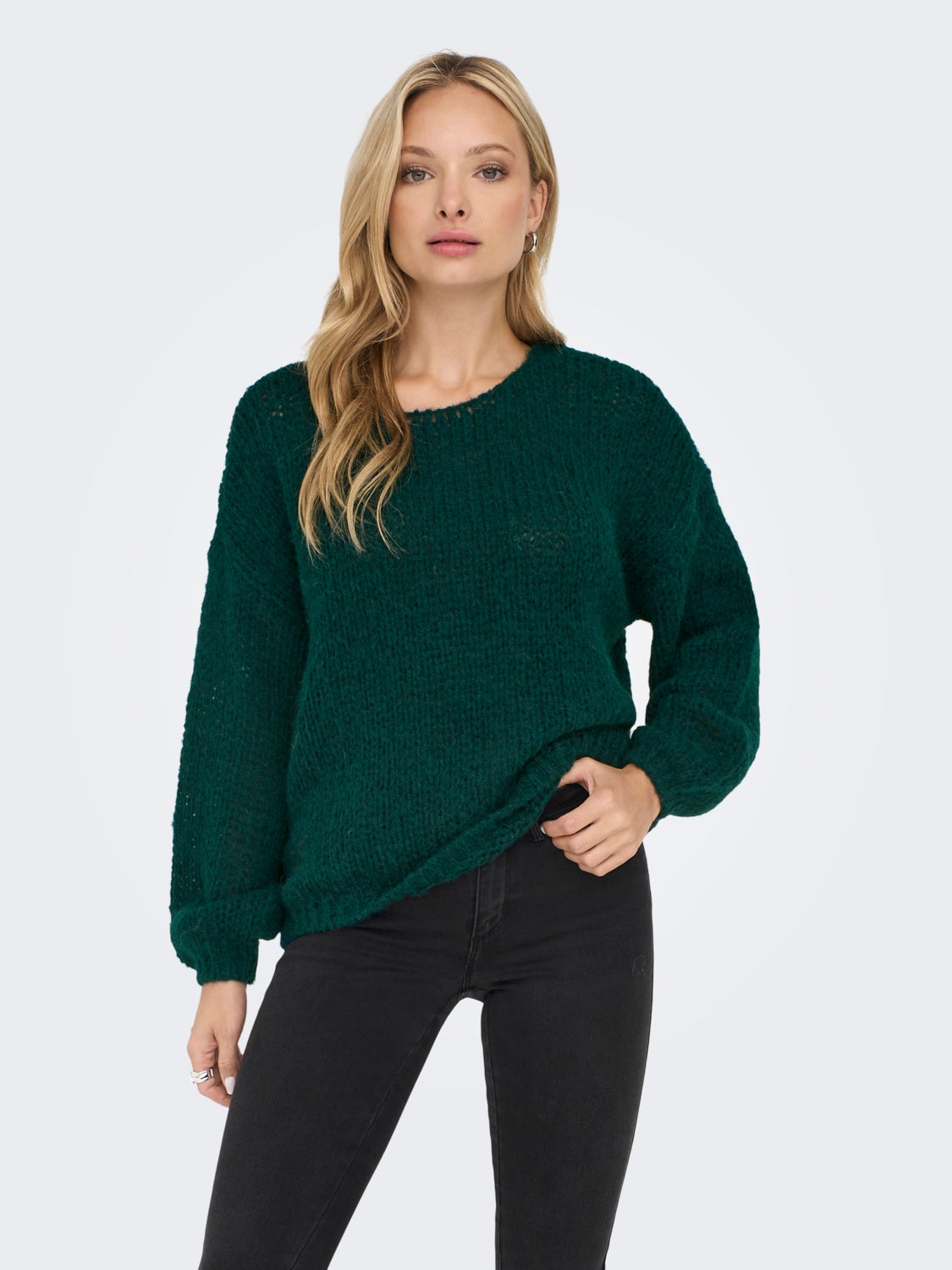 O-neck Solid colored Knitted Pullover