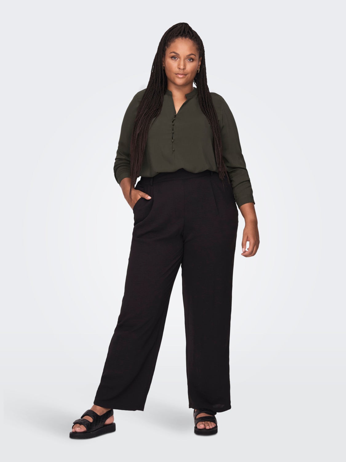 Curvy viscose Long Sleeved Top