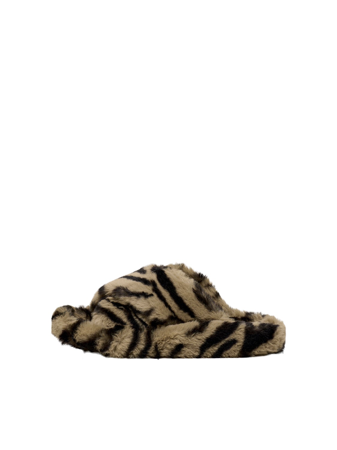 Faux fur slippers