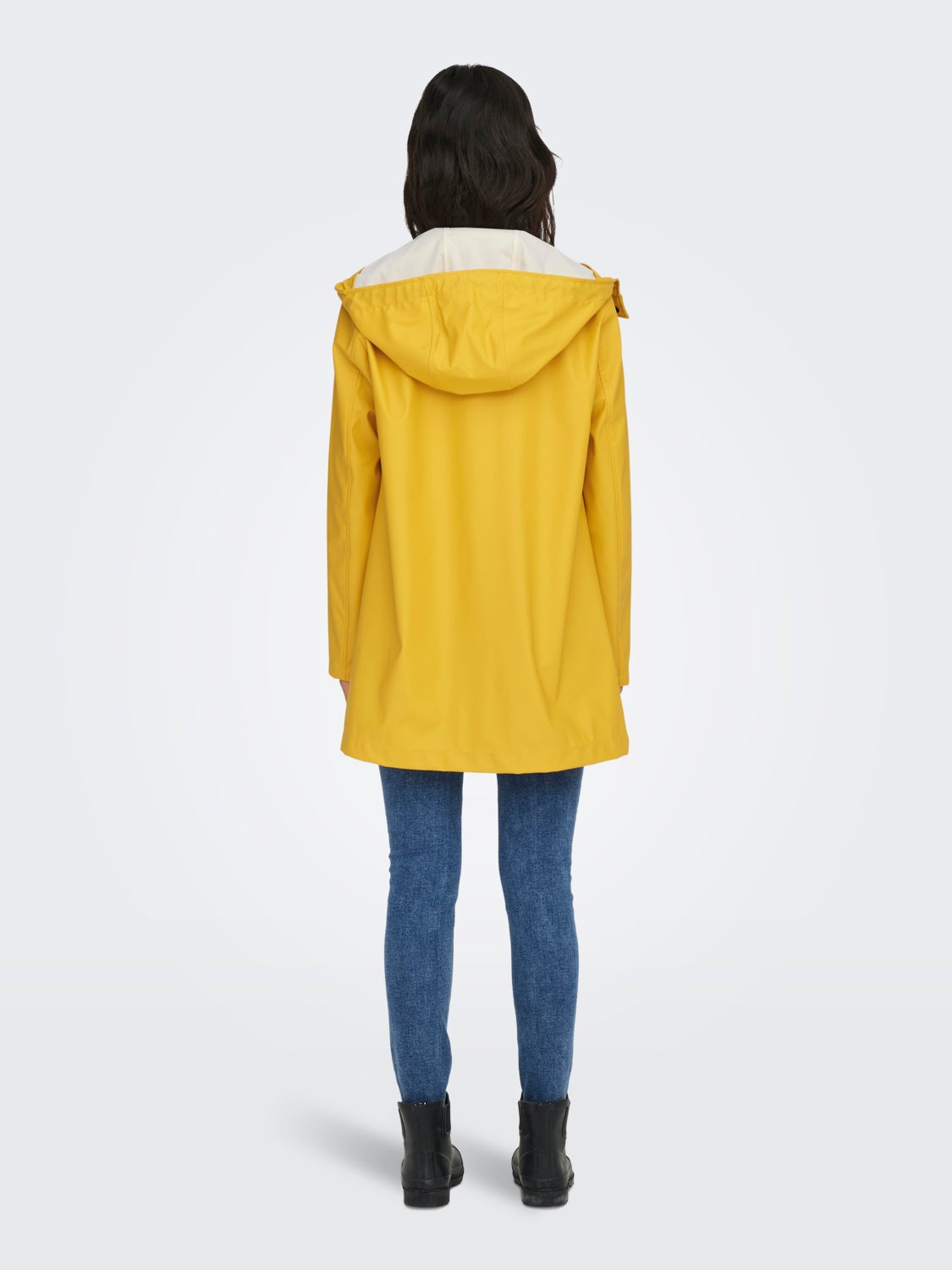 Long rain jacket with buttons