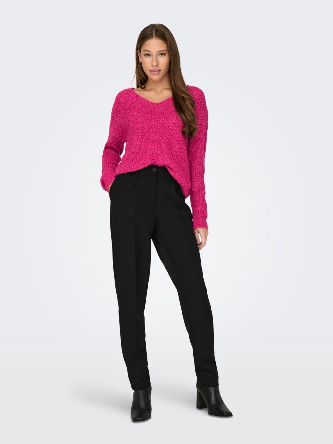 V-neck knitted pullover