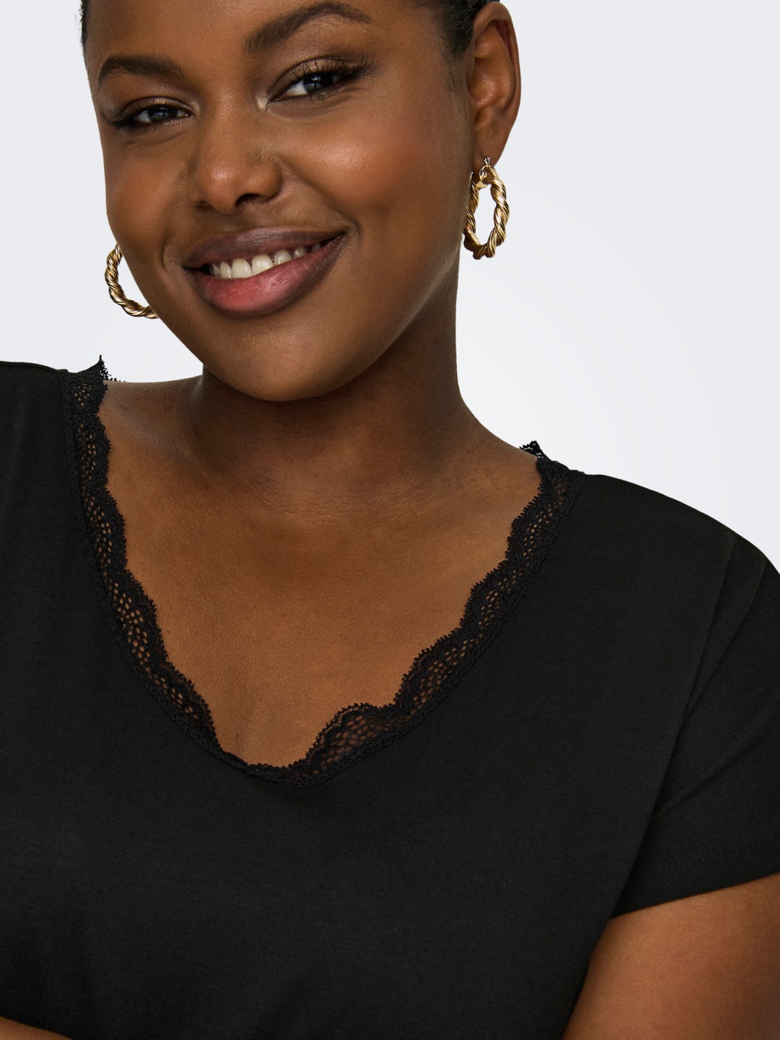 Curvy Dress With Lace Edge