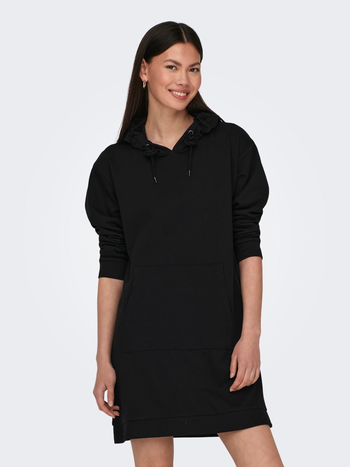 Sweat dress with o-neck