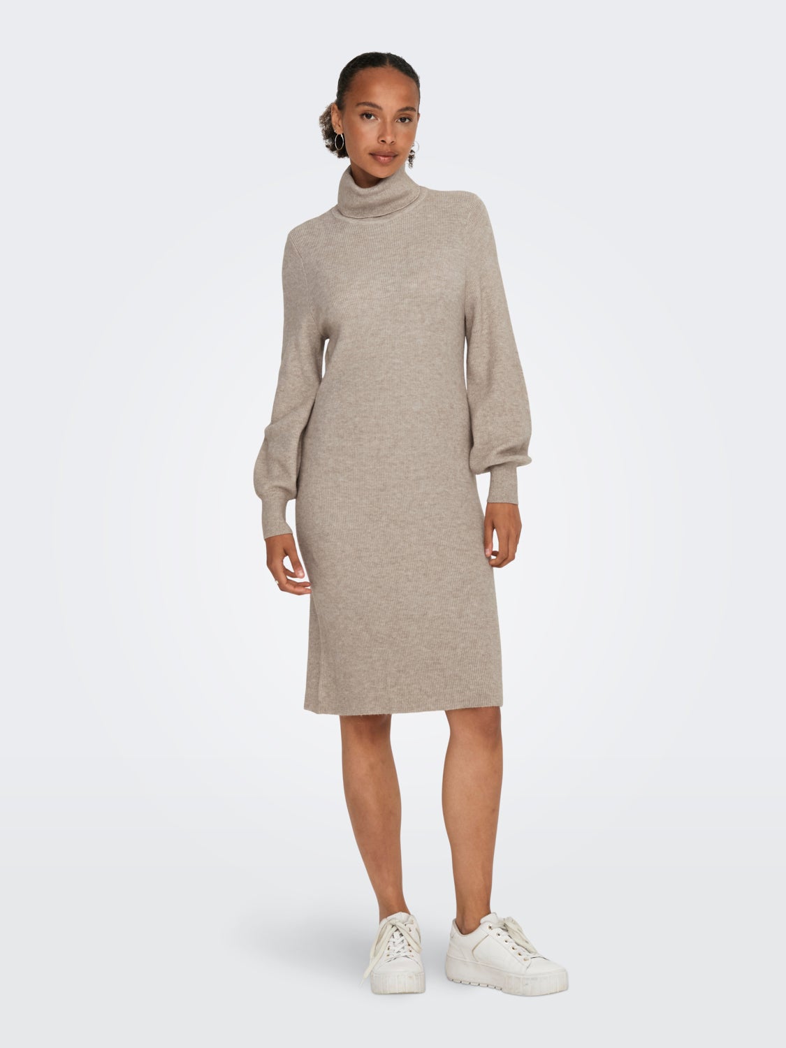 Mini dress with roll neck