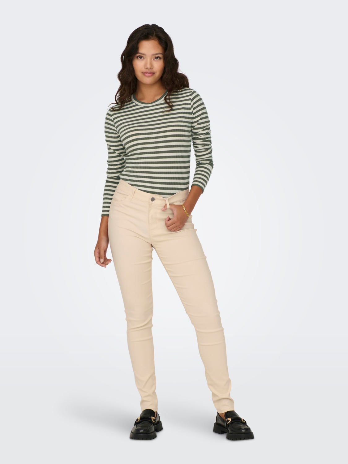 Striped Long Sleeves Top