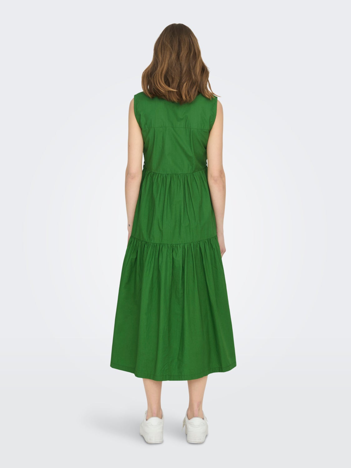 Midi shirt dress without sleeves