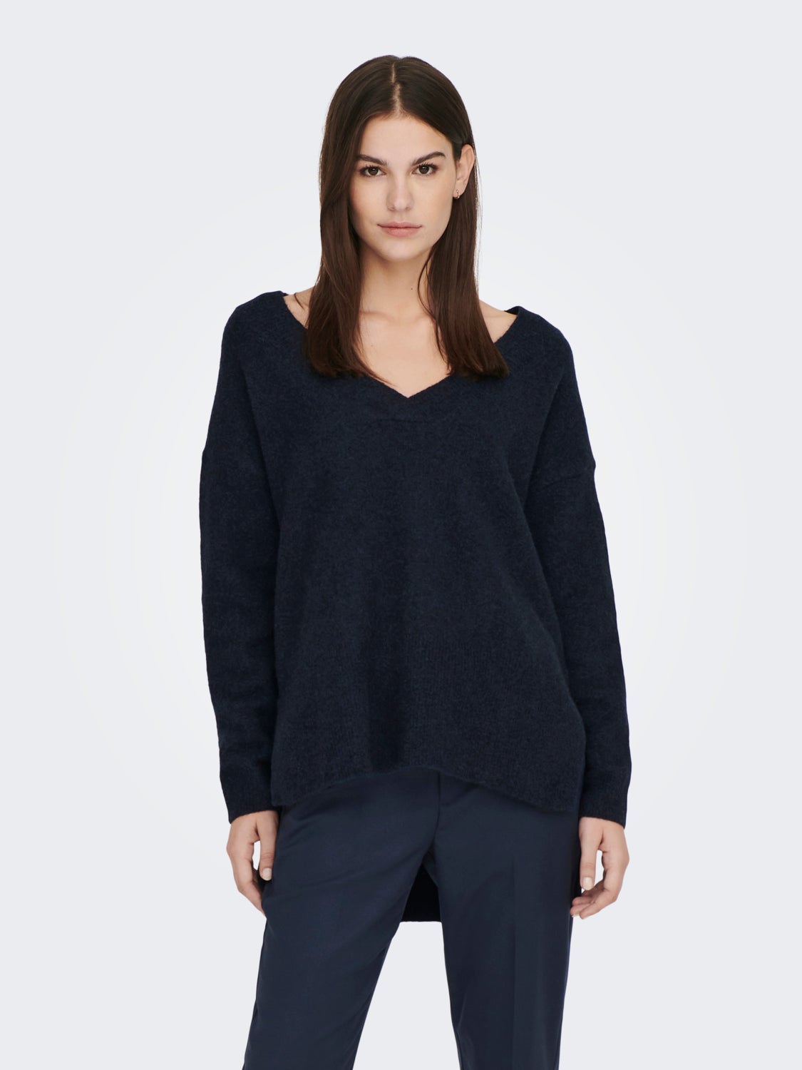 Wool V-neck Knitted Pullover