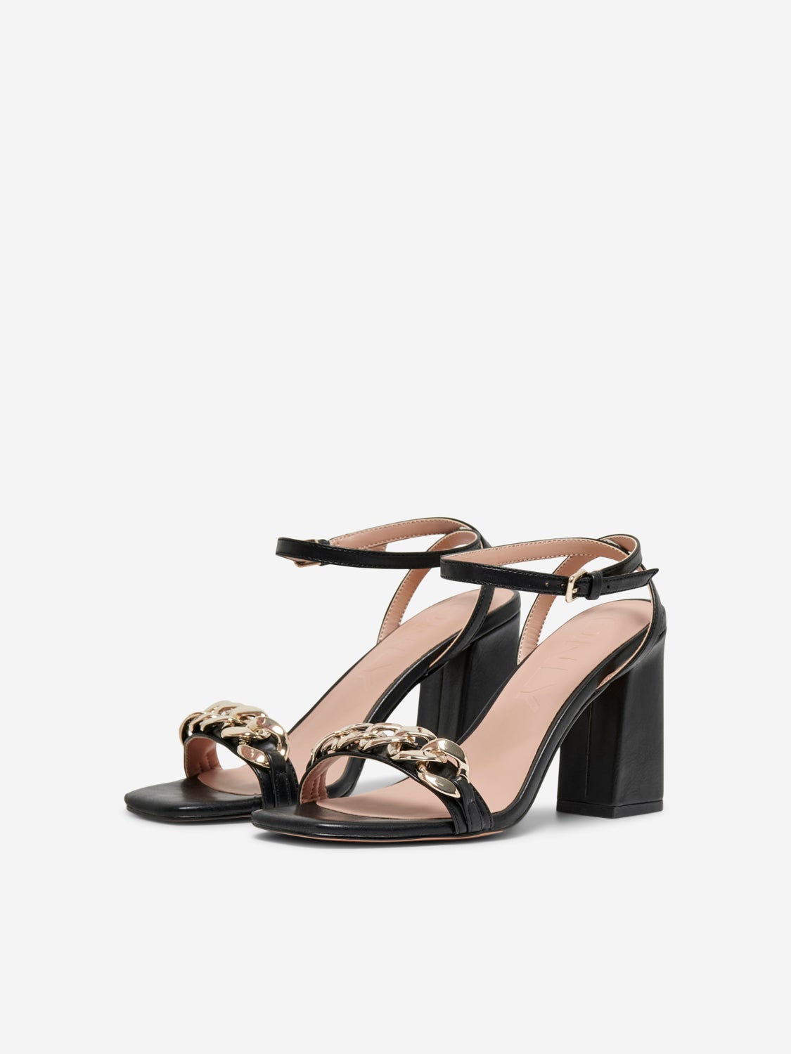 Faux leather heeled sandals