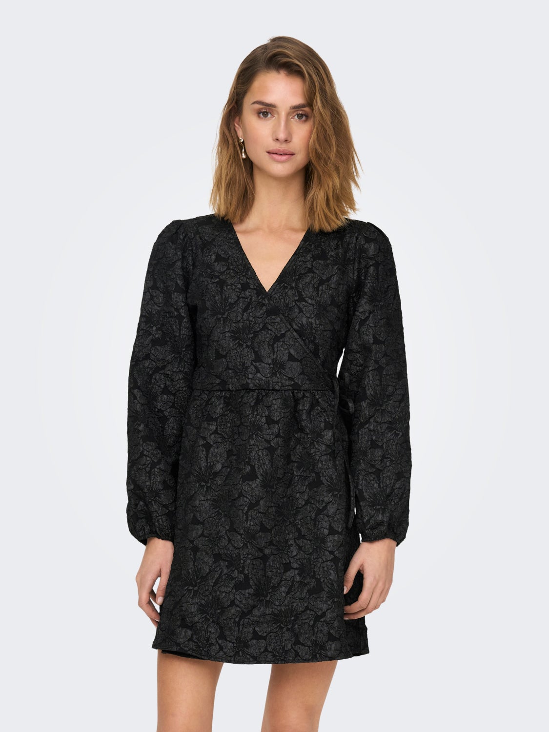 Textured wrap dress