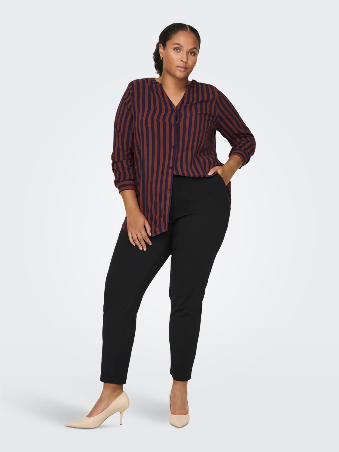 Curvy striped viscose Shirt