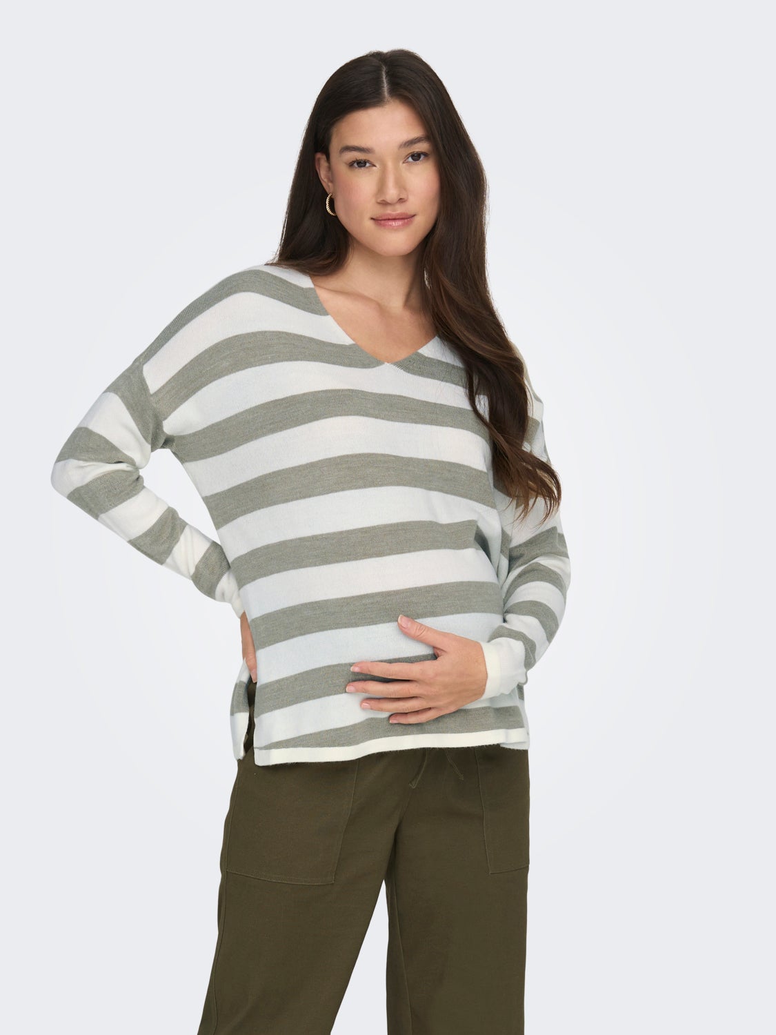 Mama striped Knitted Pullover